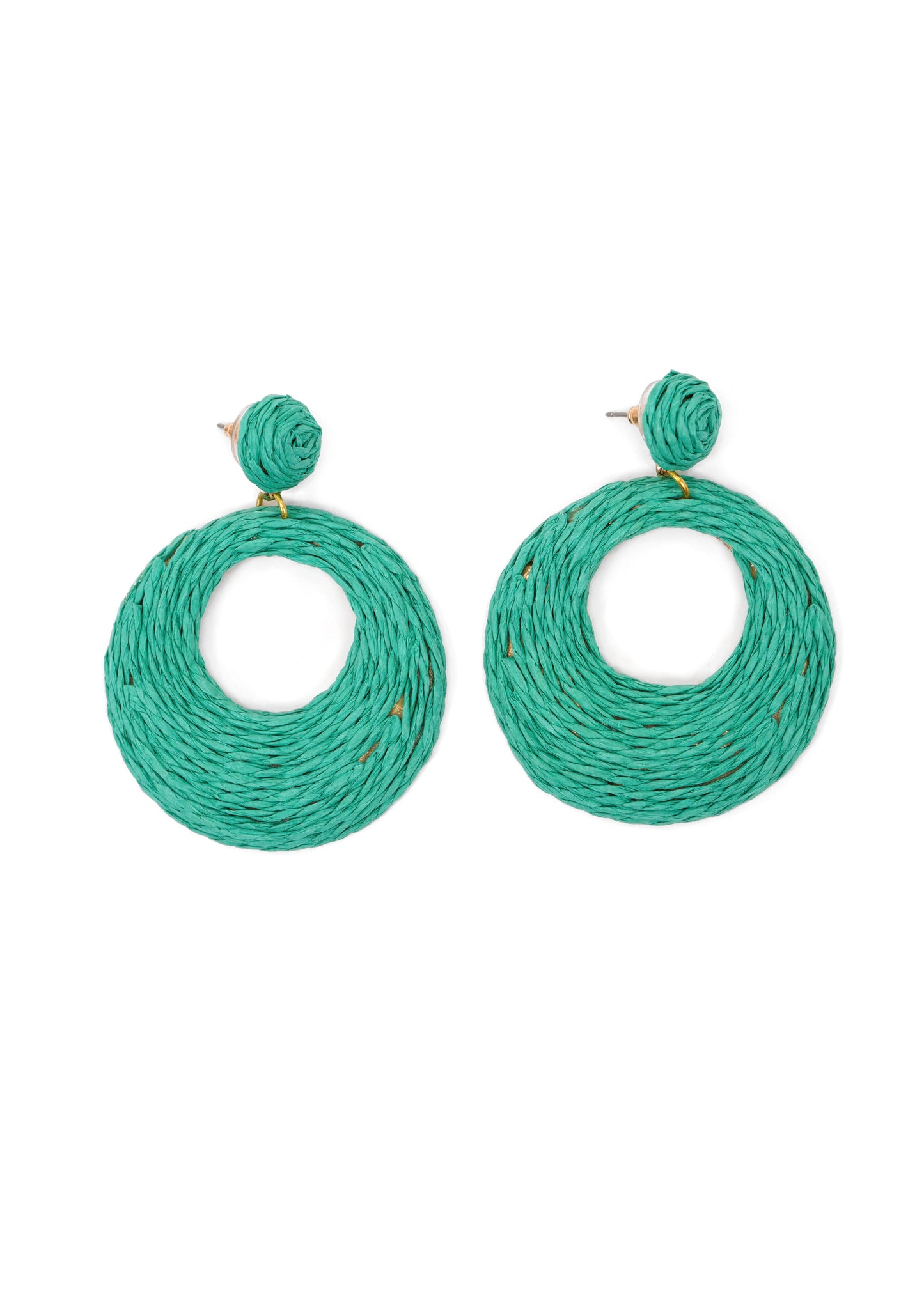 Merx - Raffia Large Circle Drop Earrings