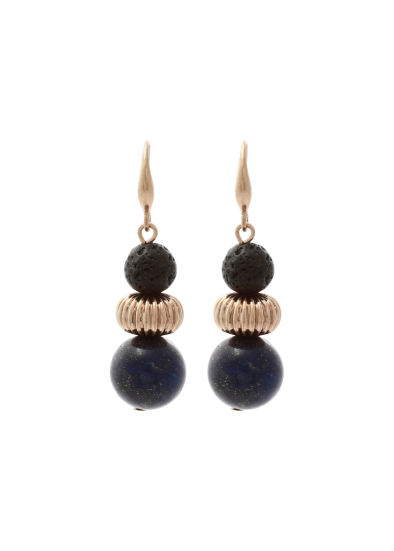 Merx - Midnight Navy Mix Bead Drop Earrings