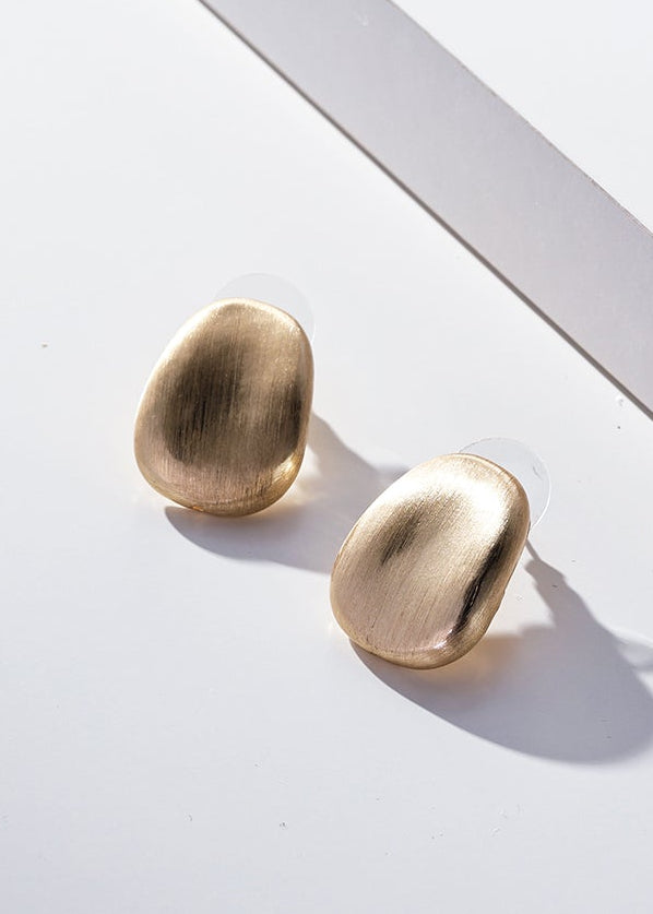 Merx - Organic Brushed Pebble Stud Earrings