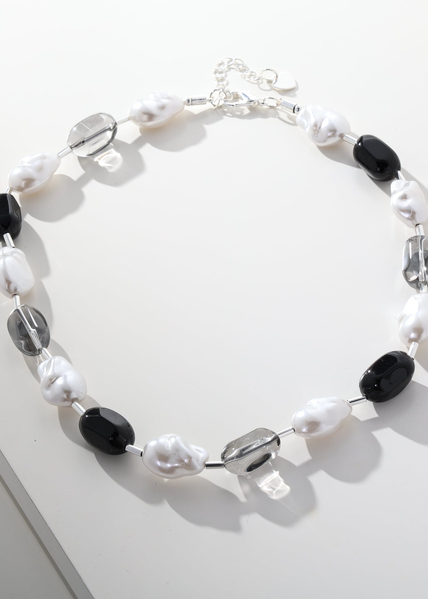 Merx - Faux Pearl & Resin Oval Bead Statement Necklace