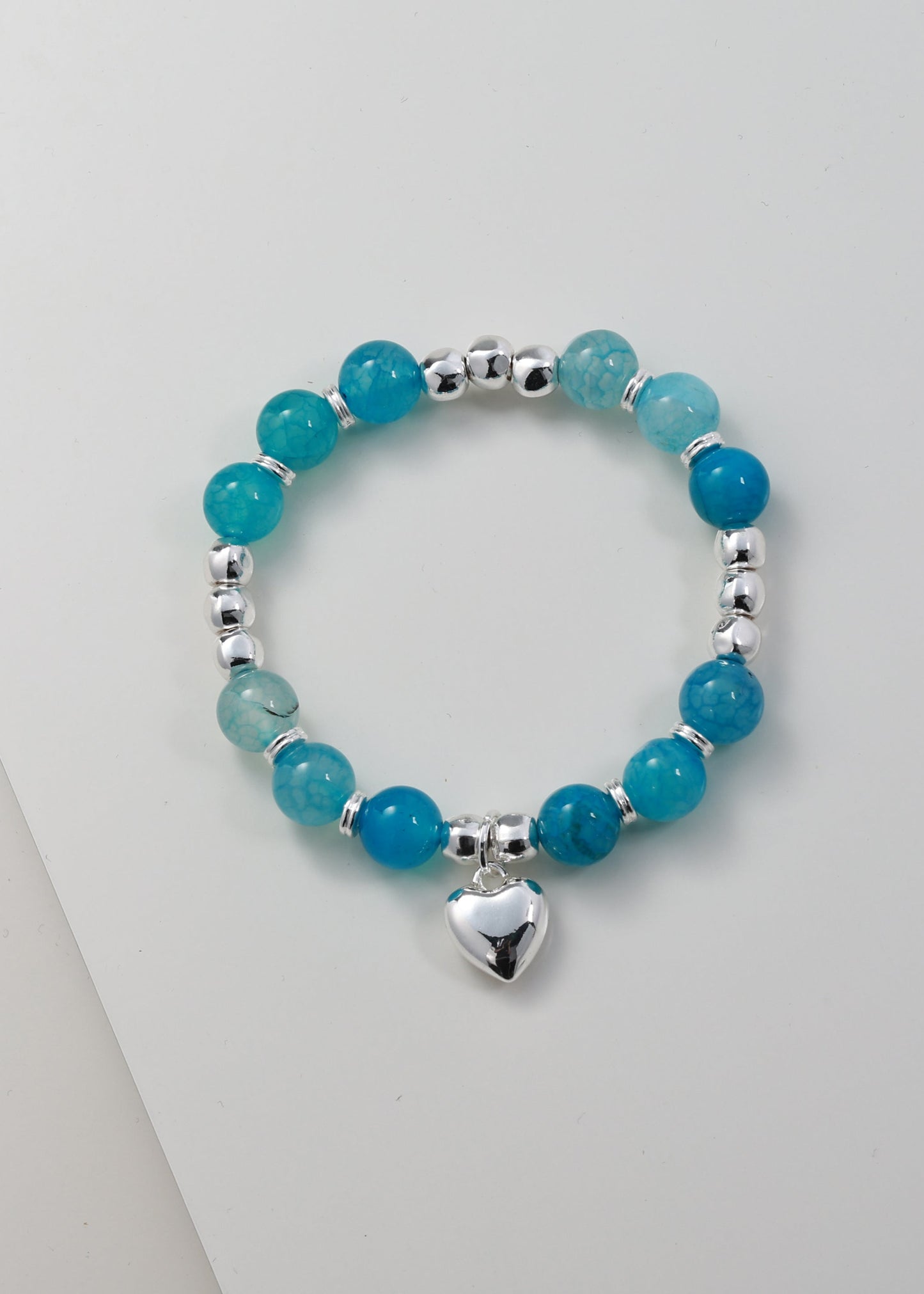 Merx - Beaded Heart Charm Bracelet