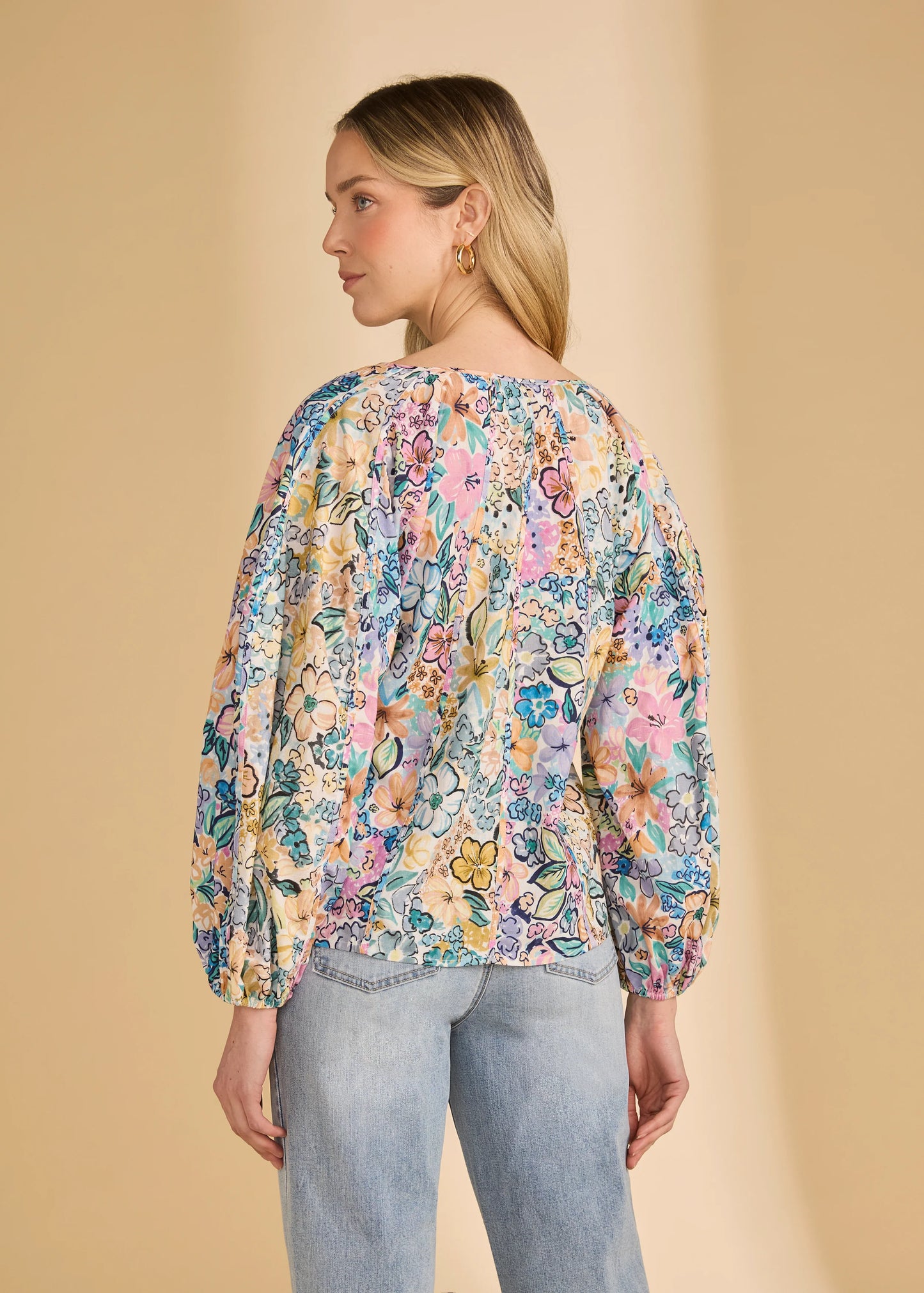 French Dressing Jeans - Mixed Print Popover Floral Blouse - SALE - ONLINE EXCLUSIVE