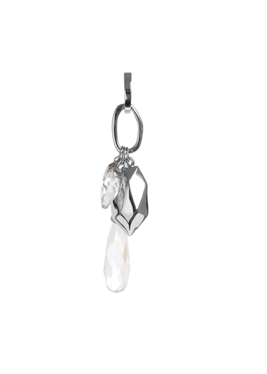 Silver-Tone Crystal Cluster Pendant Charm