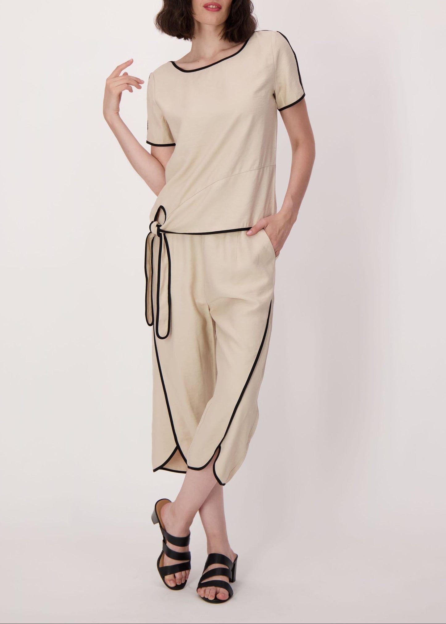 Spanner - Contrast Trim Side Tie Top - SALE