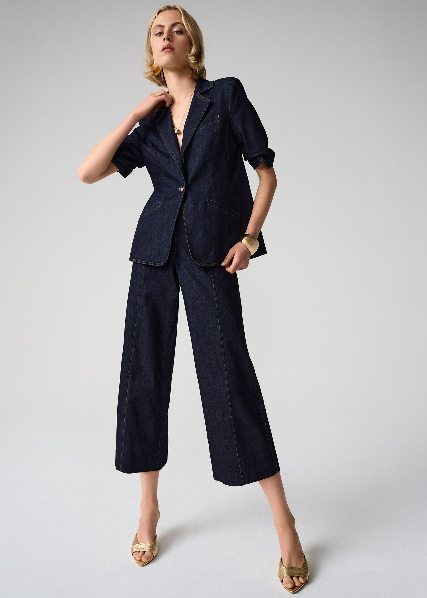 Joseph Ribkoff - Culotte Jeans With Exposed Side Zipper