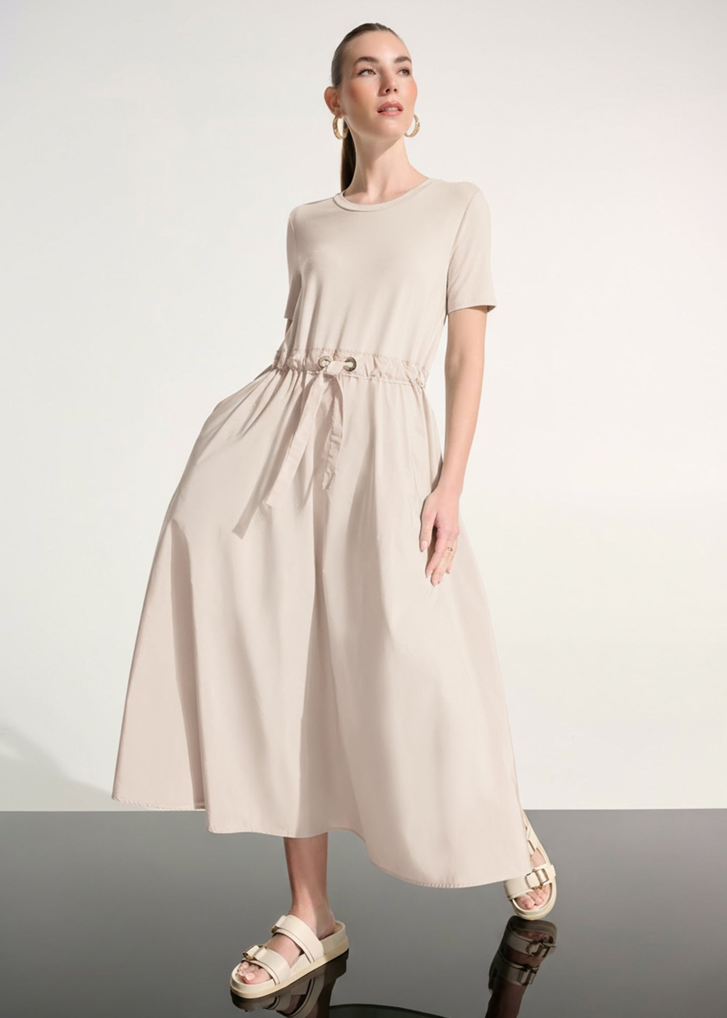 Joseph Ribkoff - Jersey And Memory Fit & Flare Dress With Waist Detail