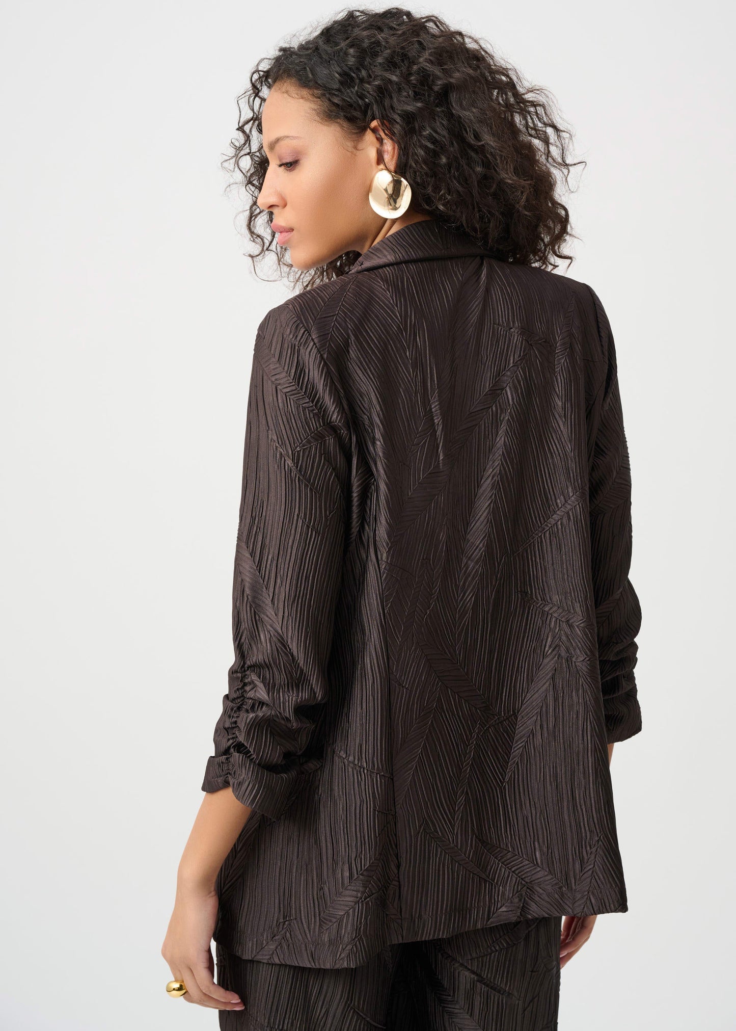Joseph Ribkoff - Pleated Satin Open Blazer