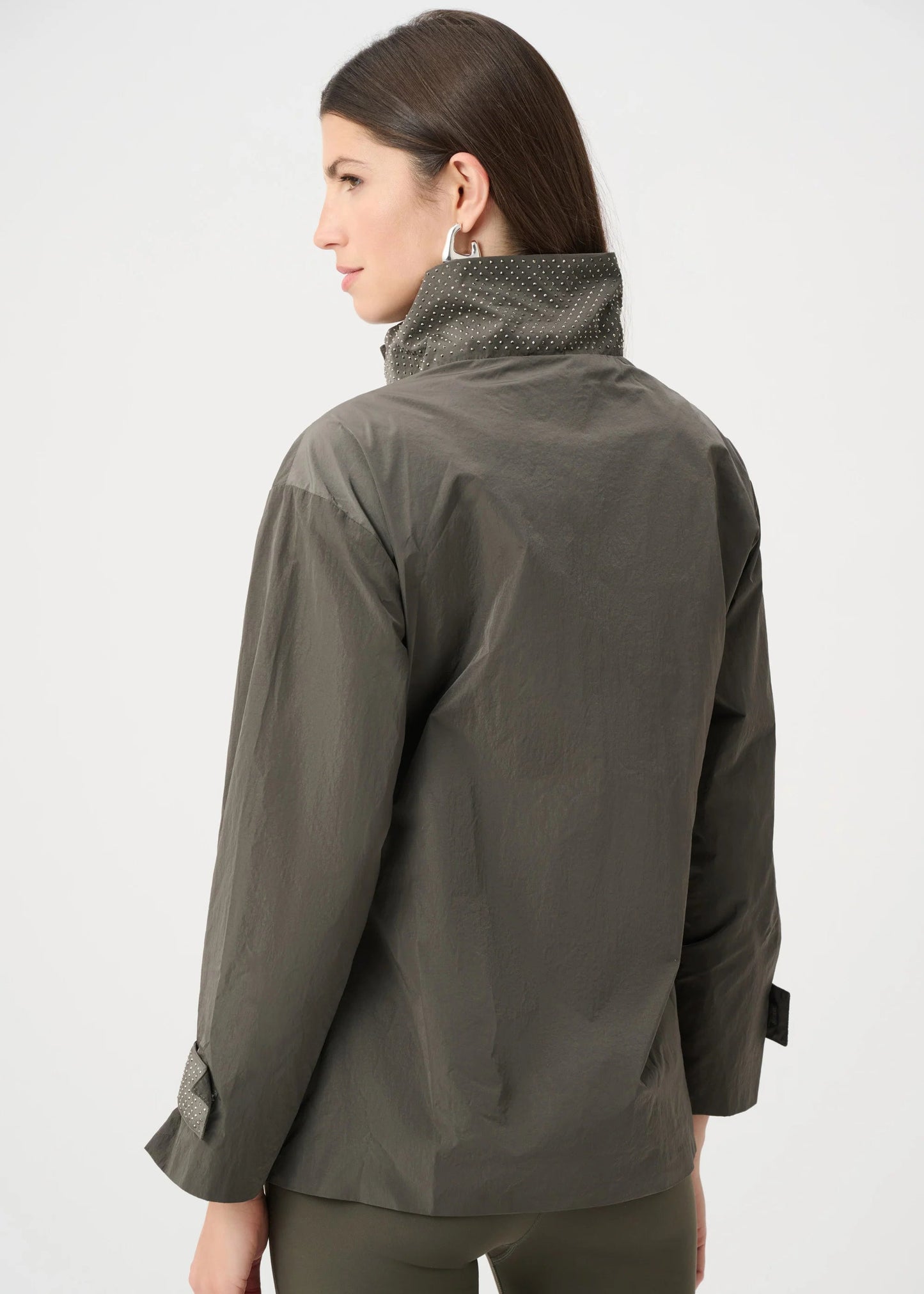 Joseph Ribkoff - Nylon Mock-Neck Embellished Jacket