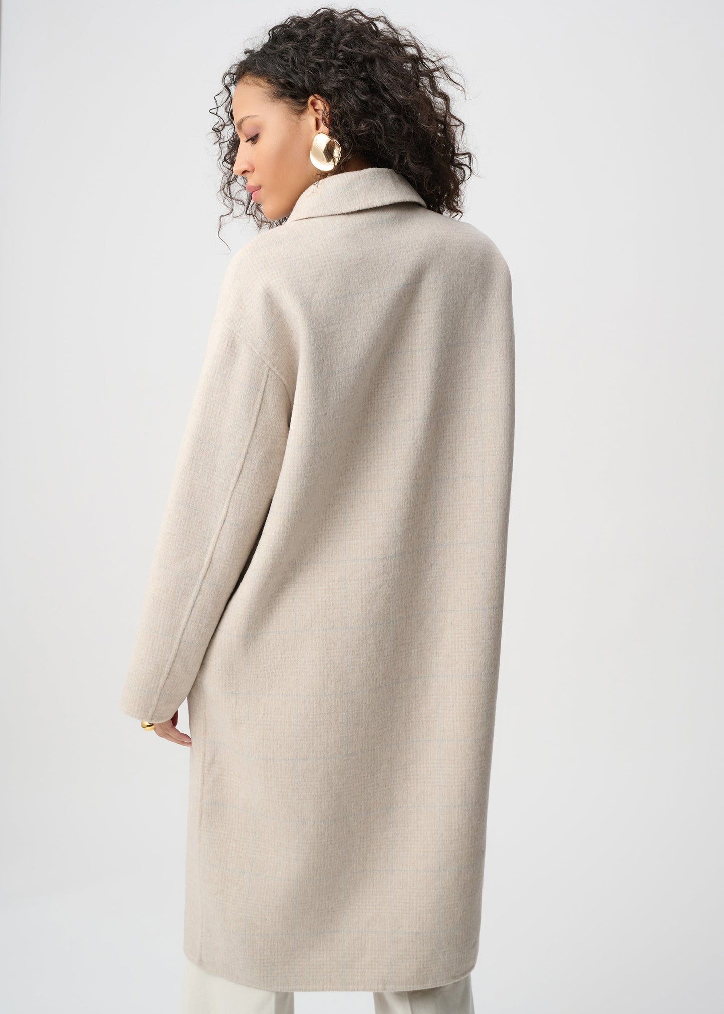 Joseph Ribkoff - Wool Blend Plaid Reversible Boxy Coat
