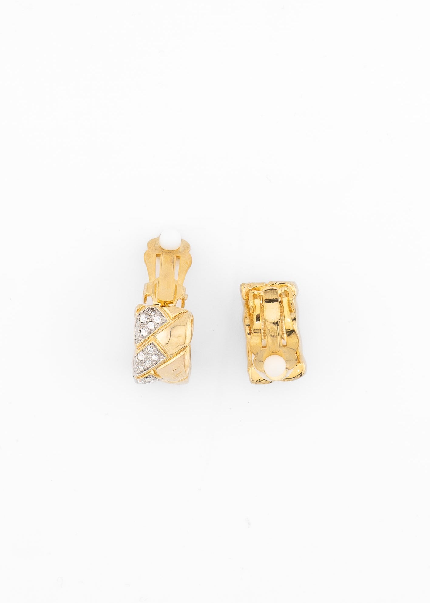 Braided Crystal Clip On Earrings