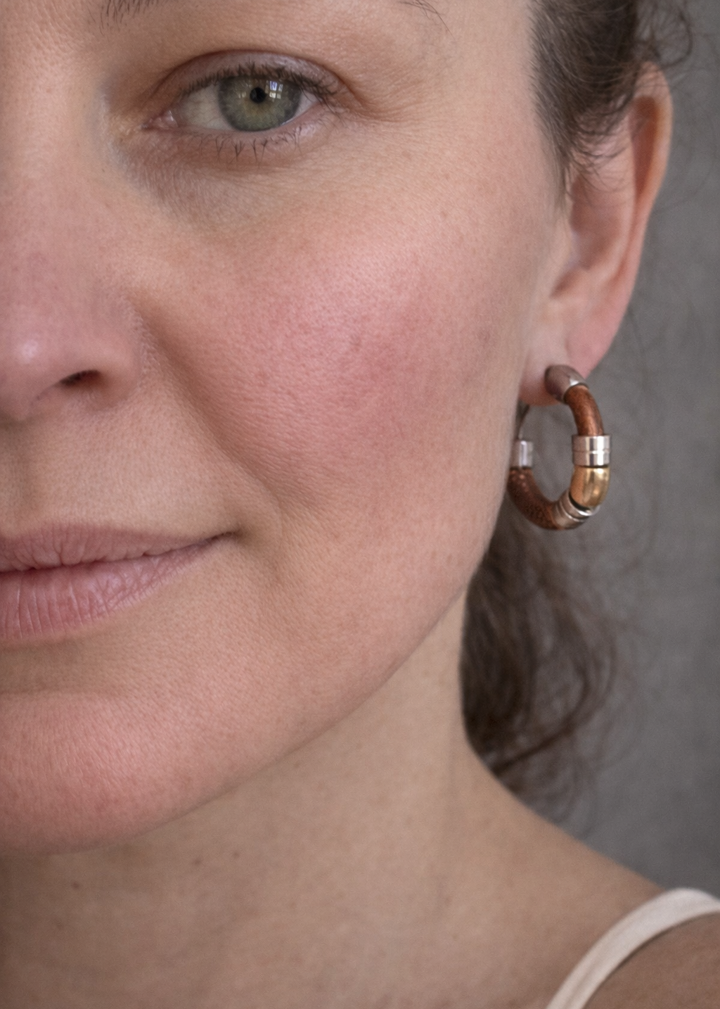 Design Fixation - Small Hoop Prism Earrings Mixed Metal