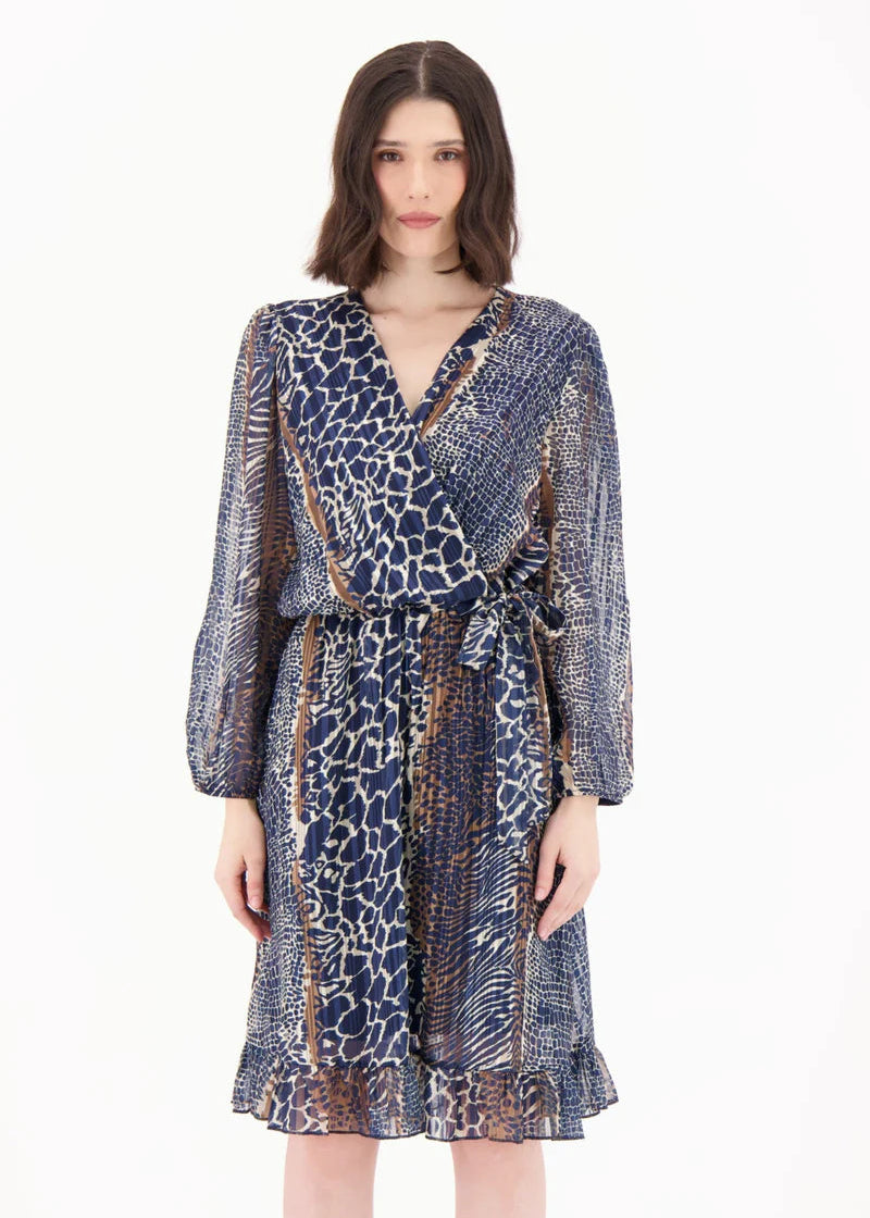 Spanner - Animal Print Ruffle Dress