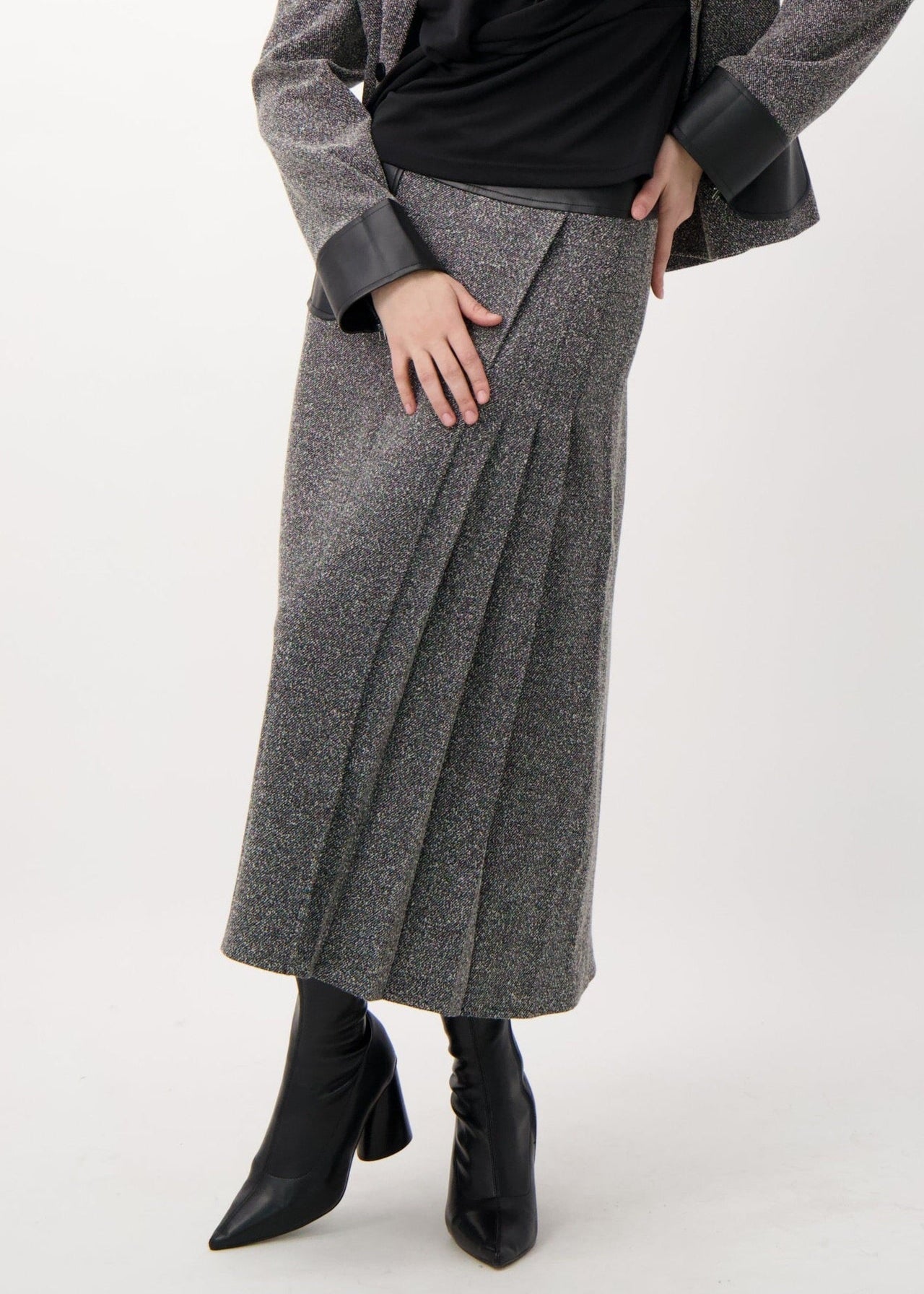 Y's BUTTON DESIGN RAPPED SKIRT グレー1 Y's BUTTON DESIGN RAPPED SKIRT グレー1 Y's BUTTON DESIGN RAPPED