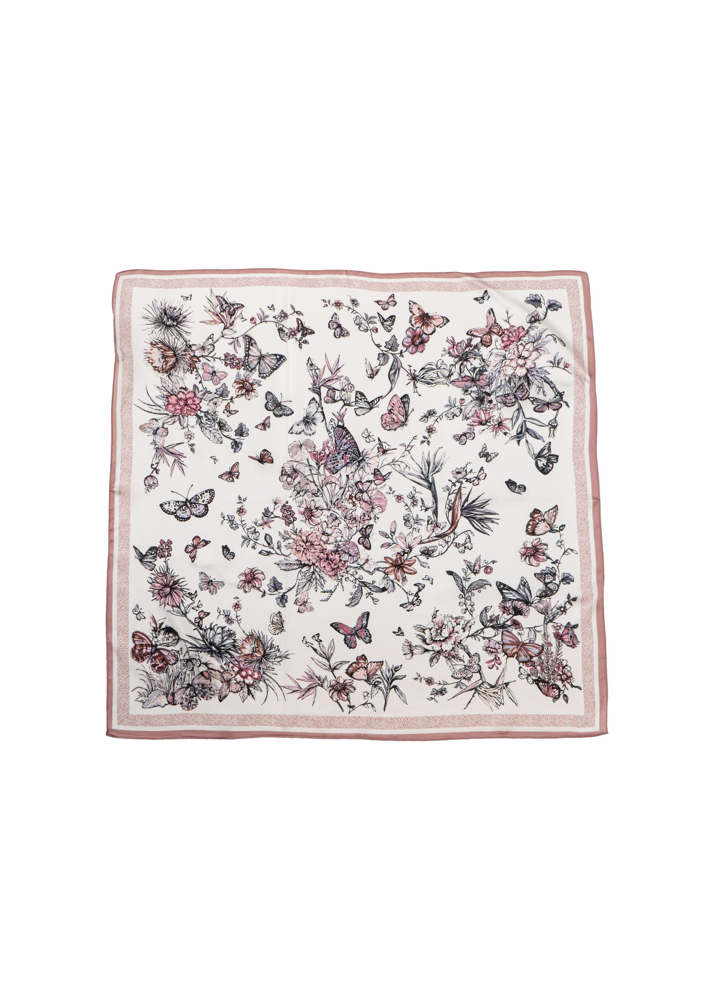 Pink Butterfly Silk Scarf