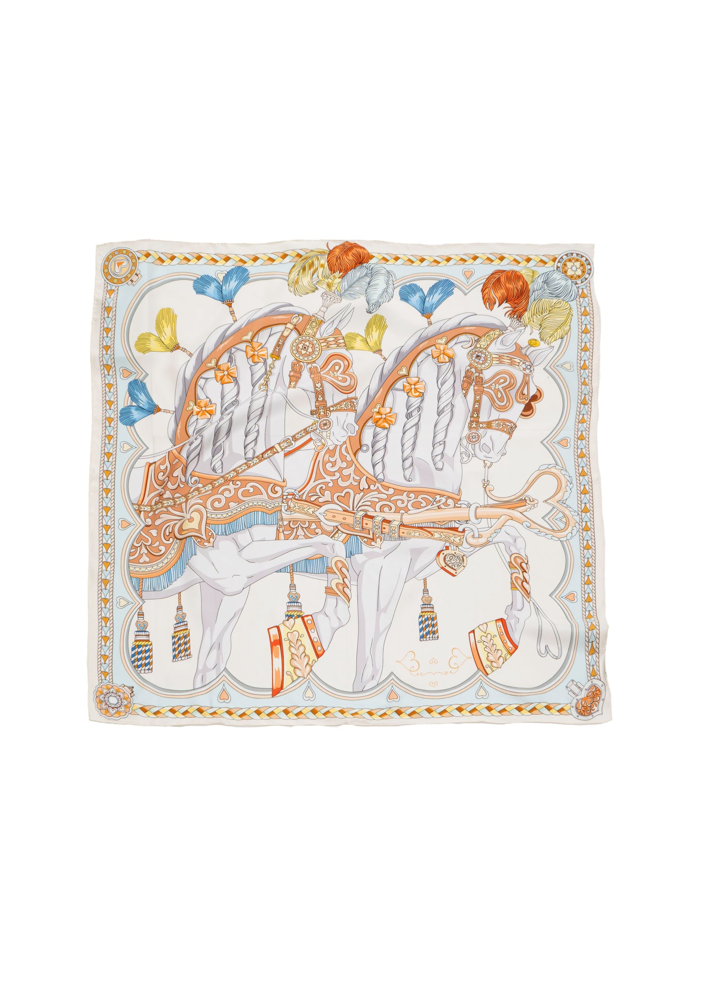 Colorful Equestrian Silk Scarf