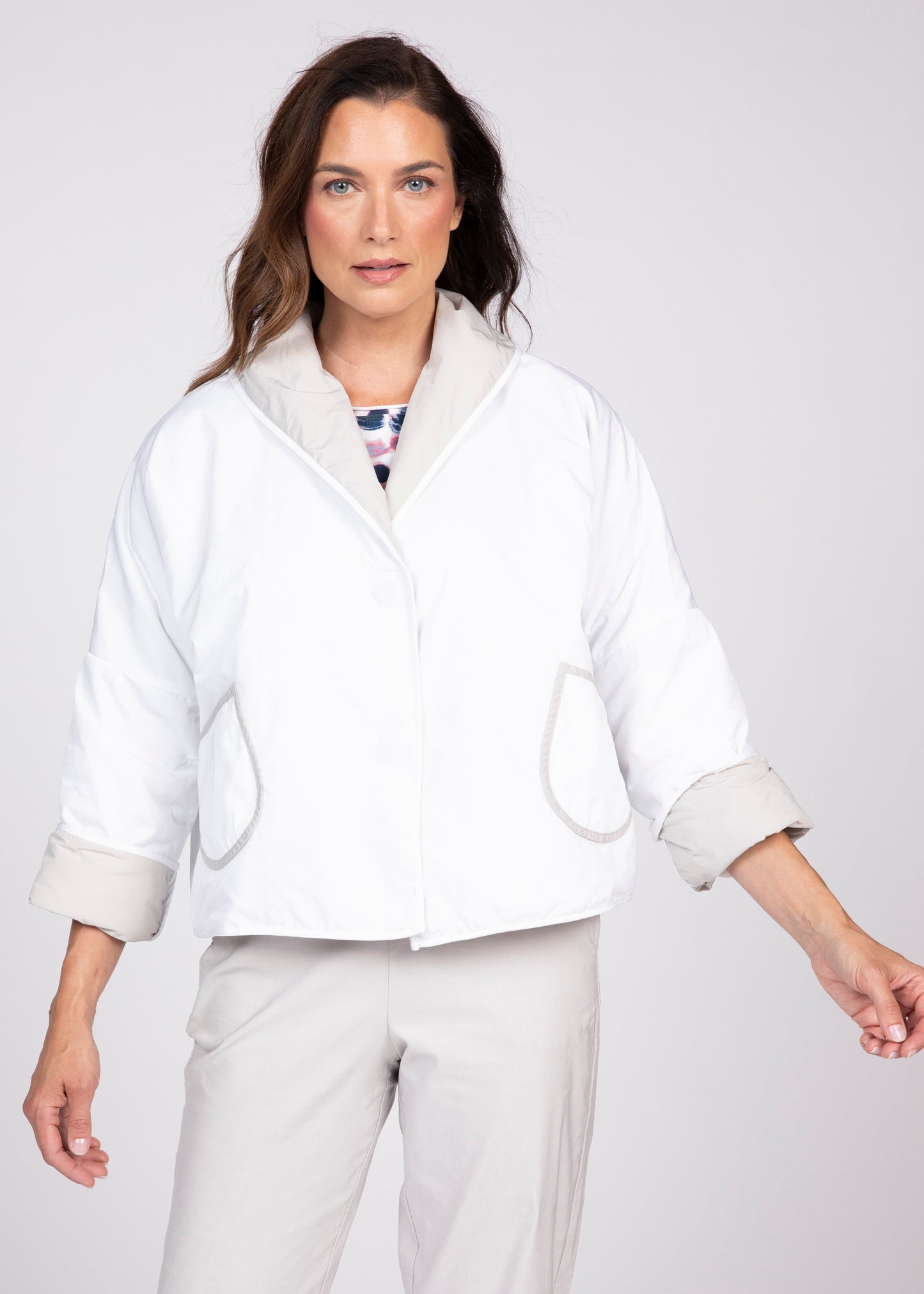 Olivia - Reversible Taffeta Shawl Jacket