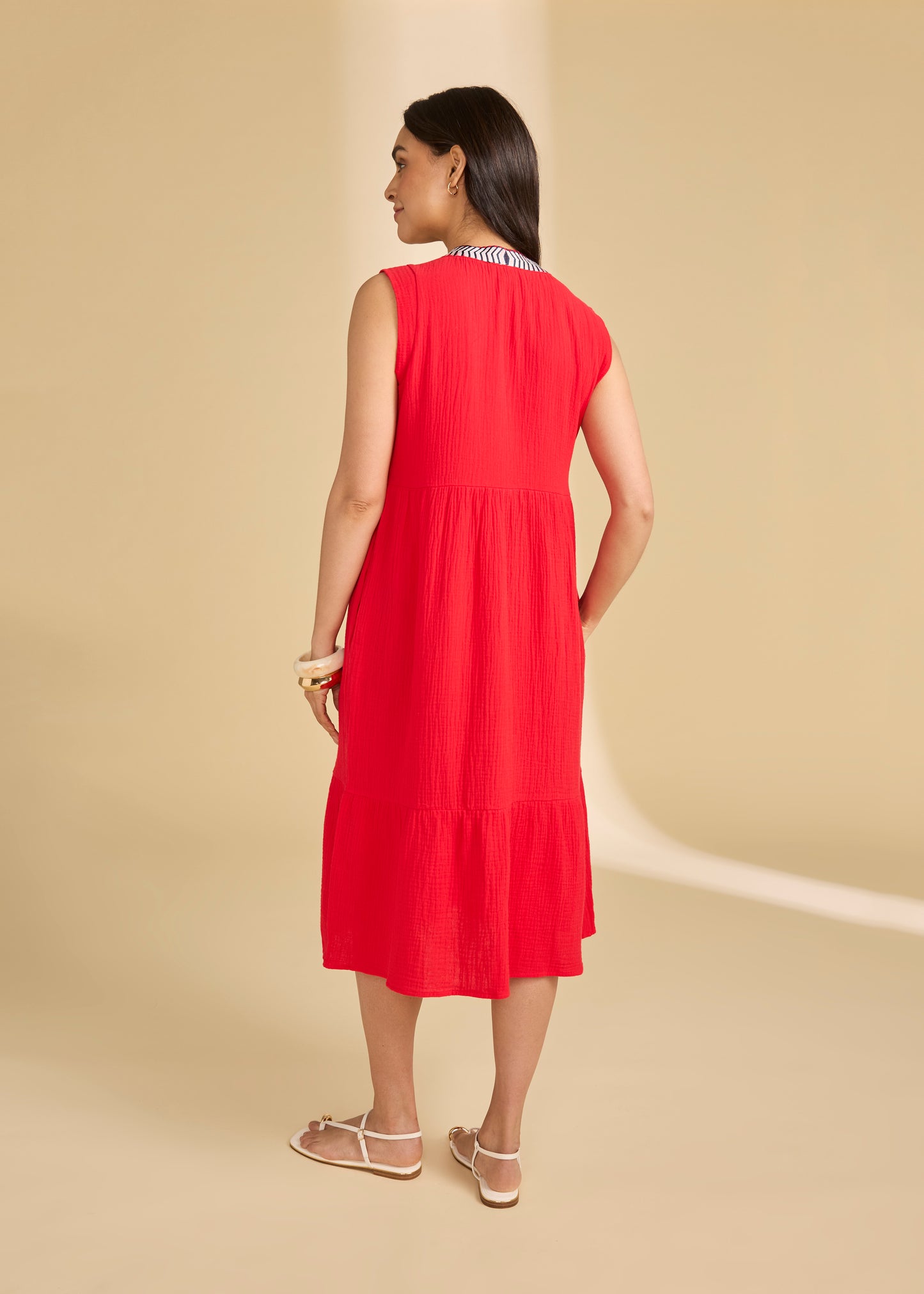 French Dressing Jeans - Cap Sleeve Tiered Midi Dress