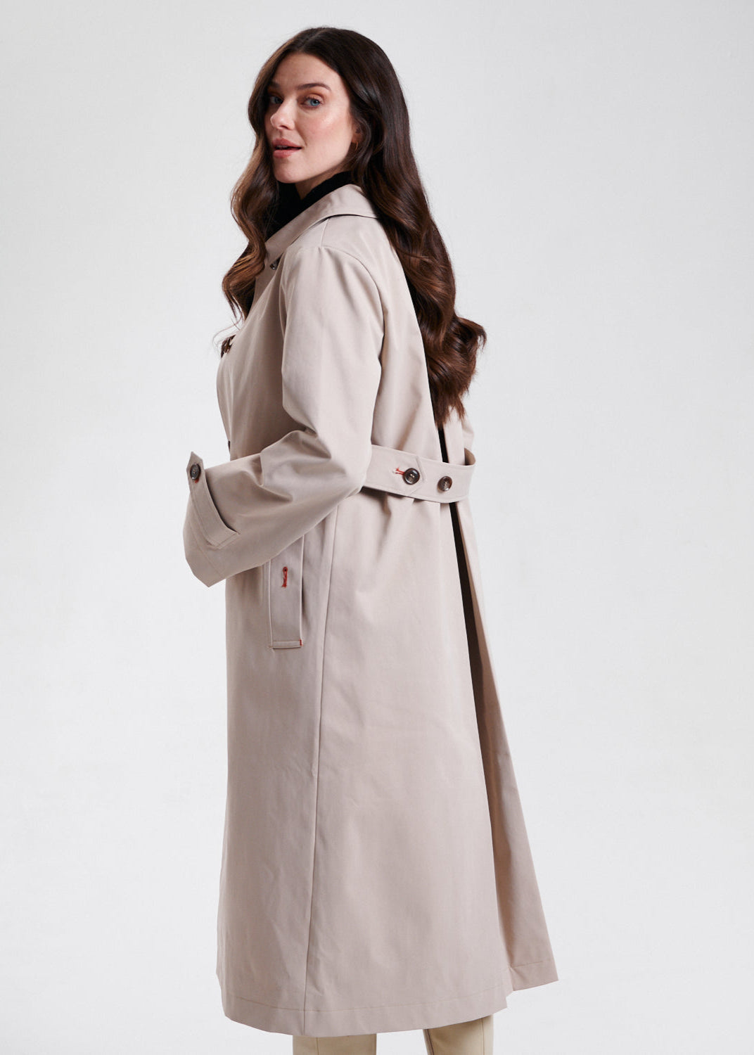 Nikki Jones - Trench Coat with Back Tab Detail - SALE