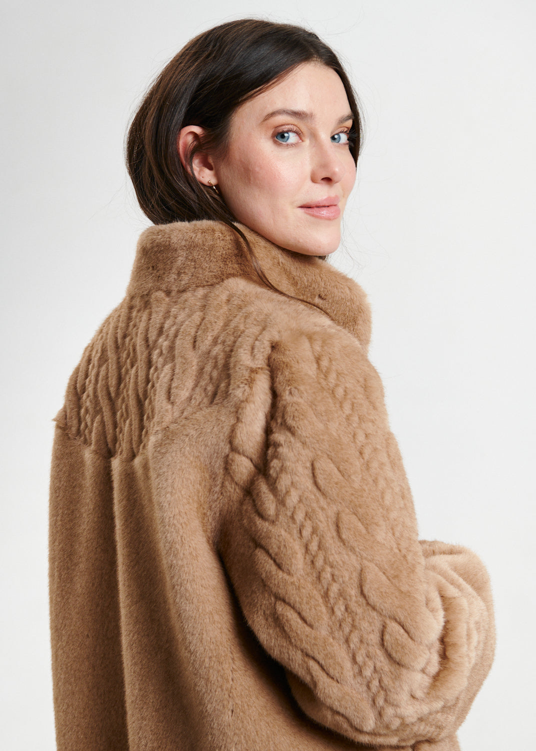 Nikki Jones - Reversible Shearling to Cable Faux Fur Coat - SALE