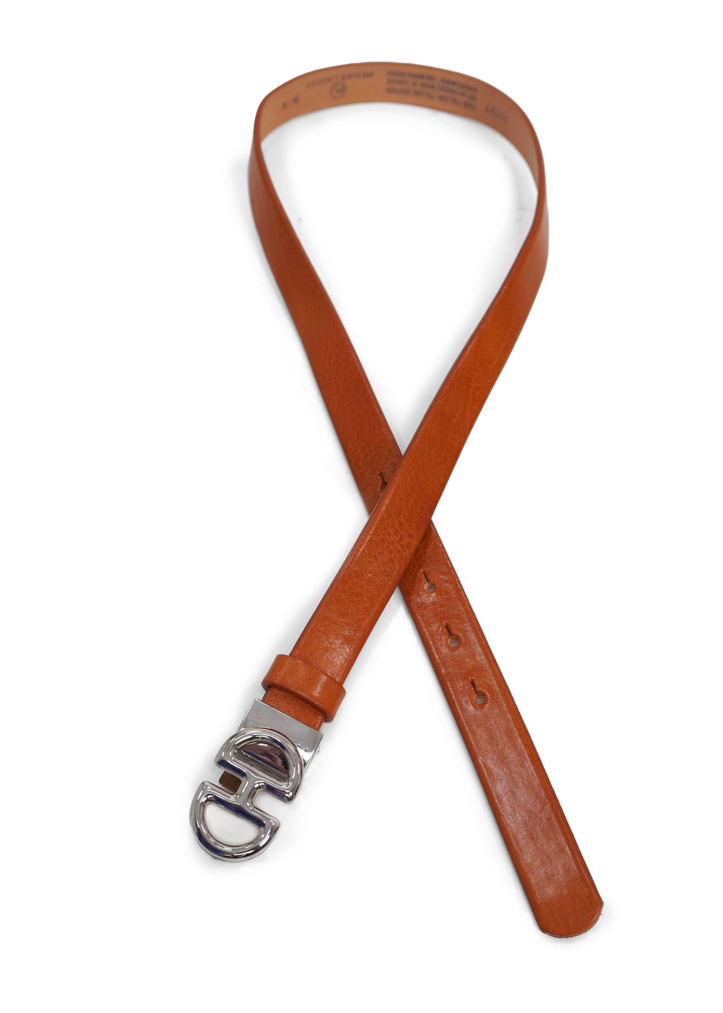 Landes - Stud Buckle Slim Leather Belt