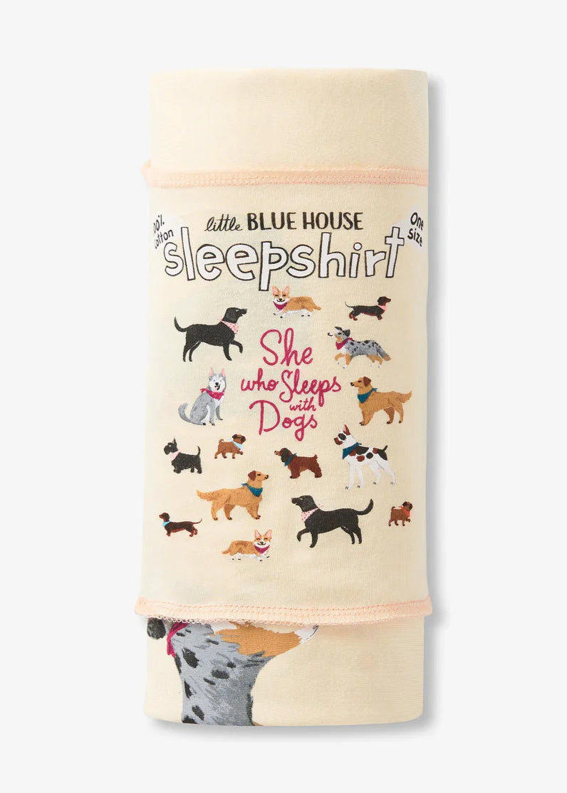 Little Blue House - She Who Sleeps with Dogs Sleepshirt