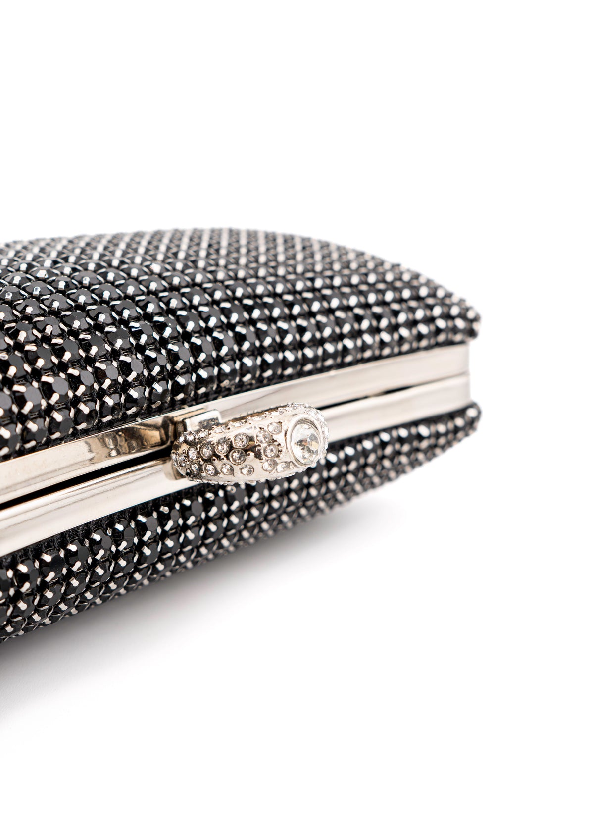 Crystal Embellished Ring Clasp Clutch