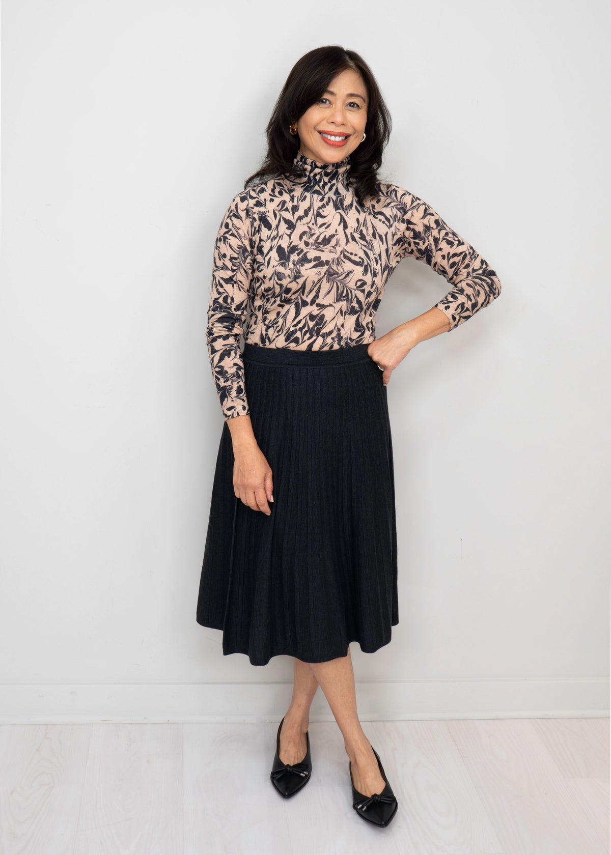 Manstead - Melina Printed Wool Turtleneck