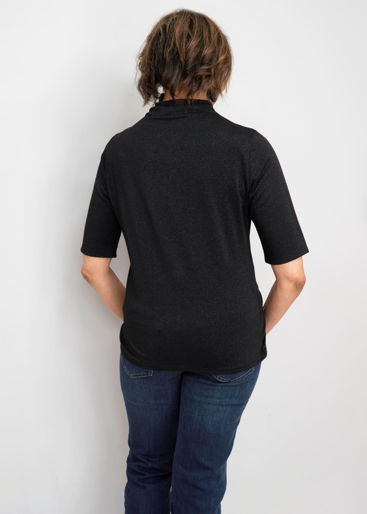 Yest - Winona Elbow-Sleeve Mock-Neck Top