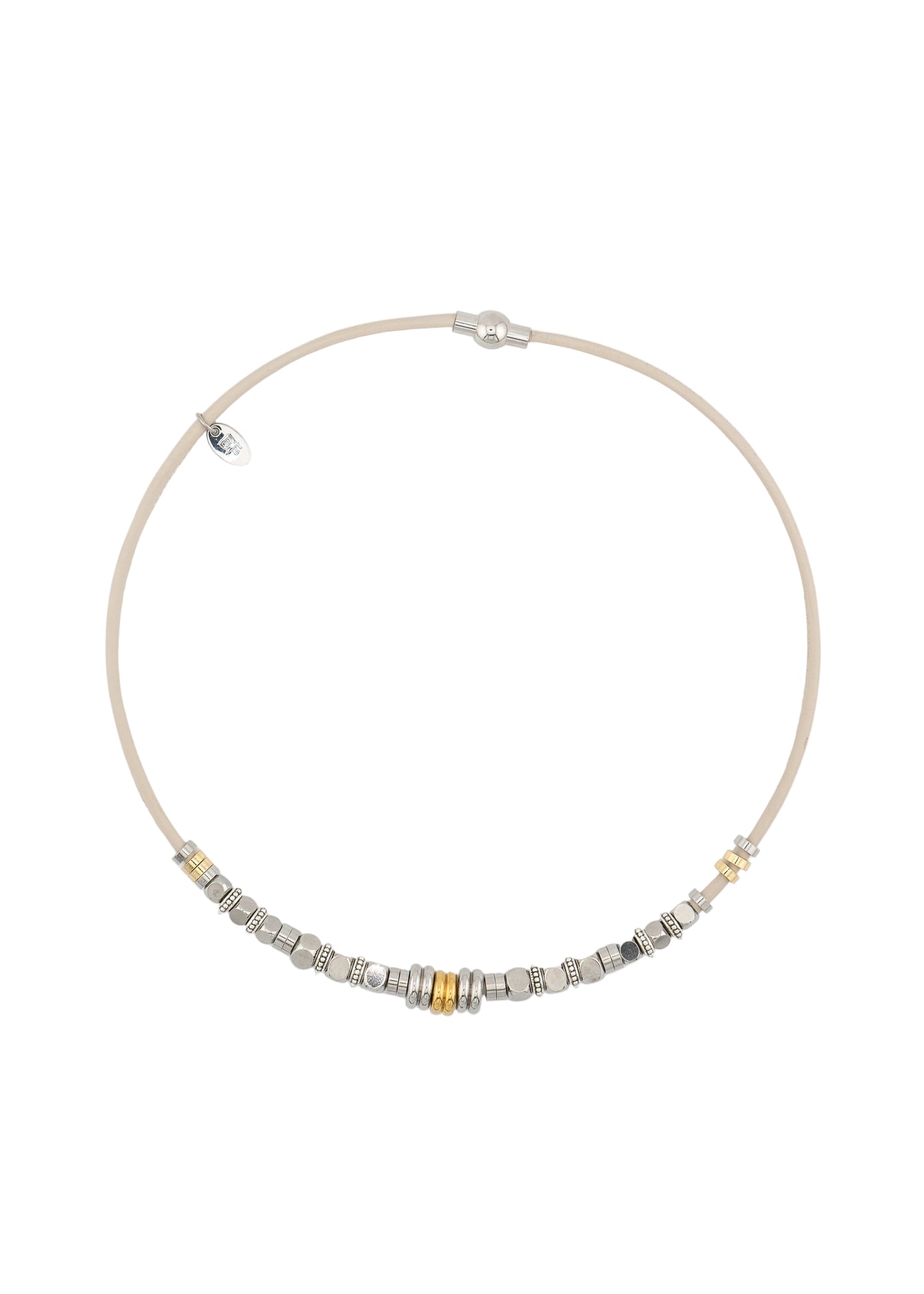 Design Fixation - Cube Rib Coil Necklace Collar Edit Mixed Metal
