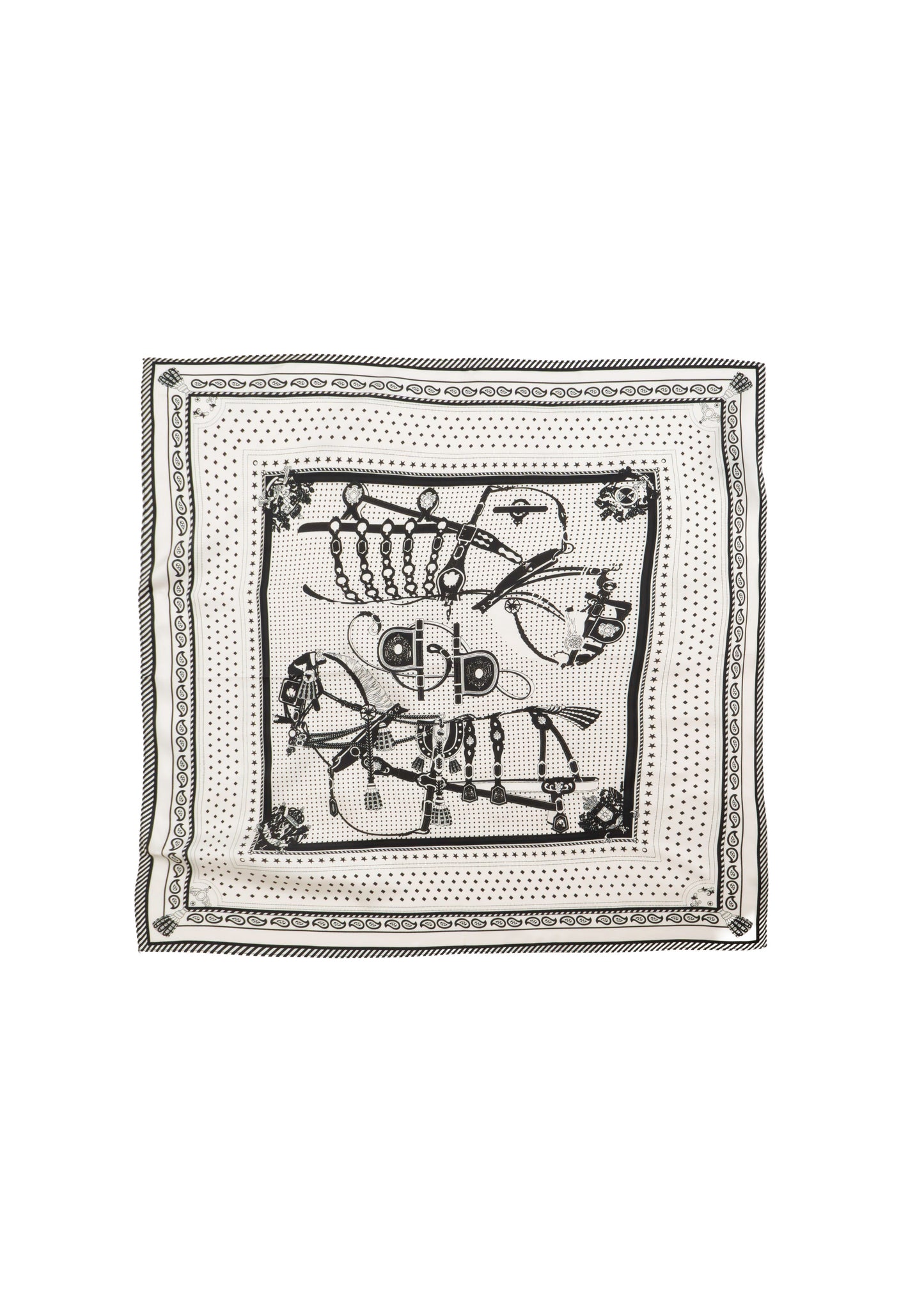 B&W Multi Print Silk Scarf