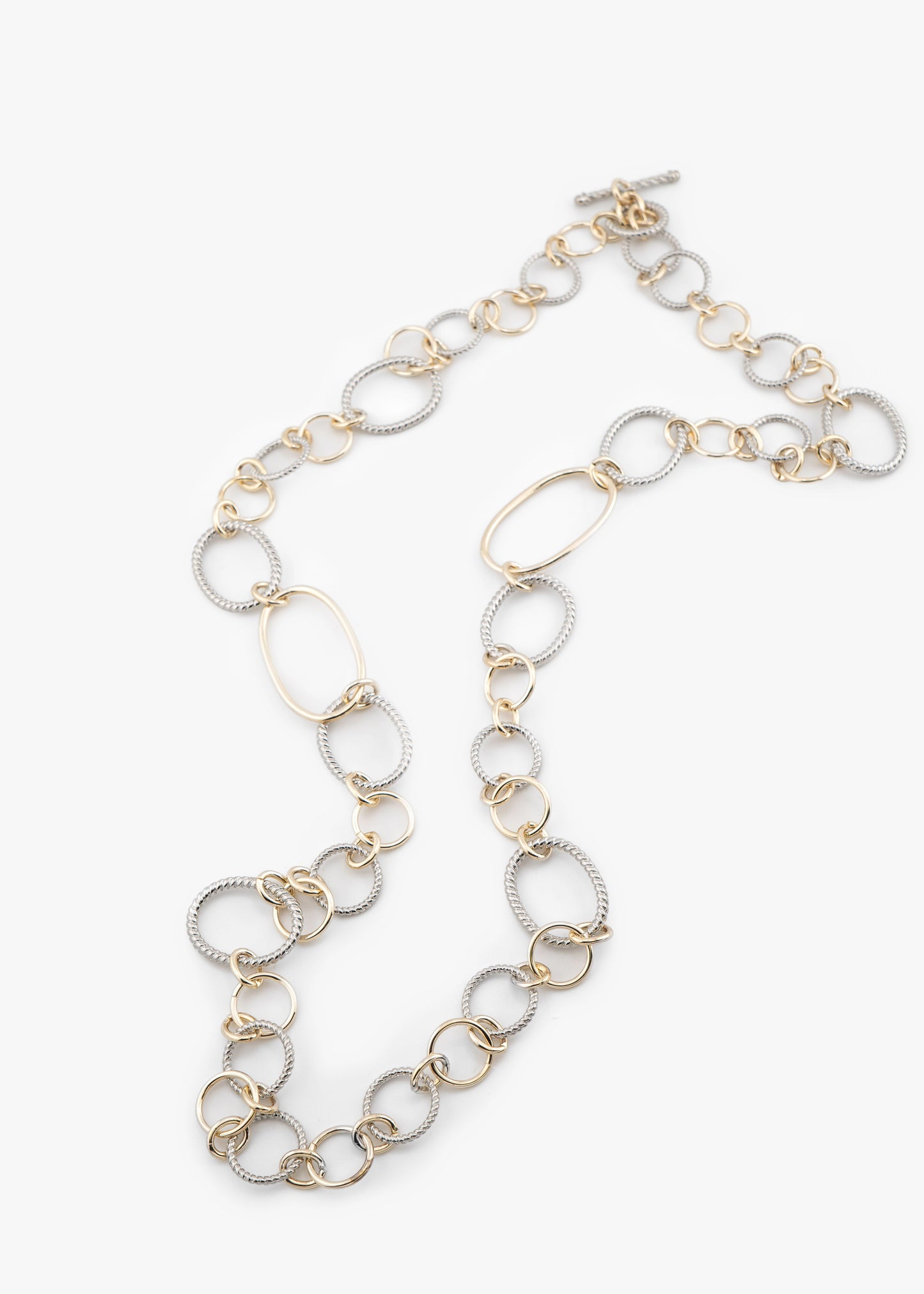Mixed Metal Oval Link Necklace