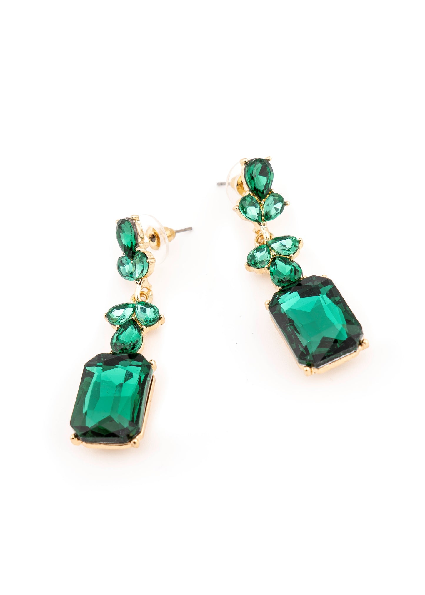 Emerald Crystal Drop Earrings