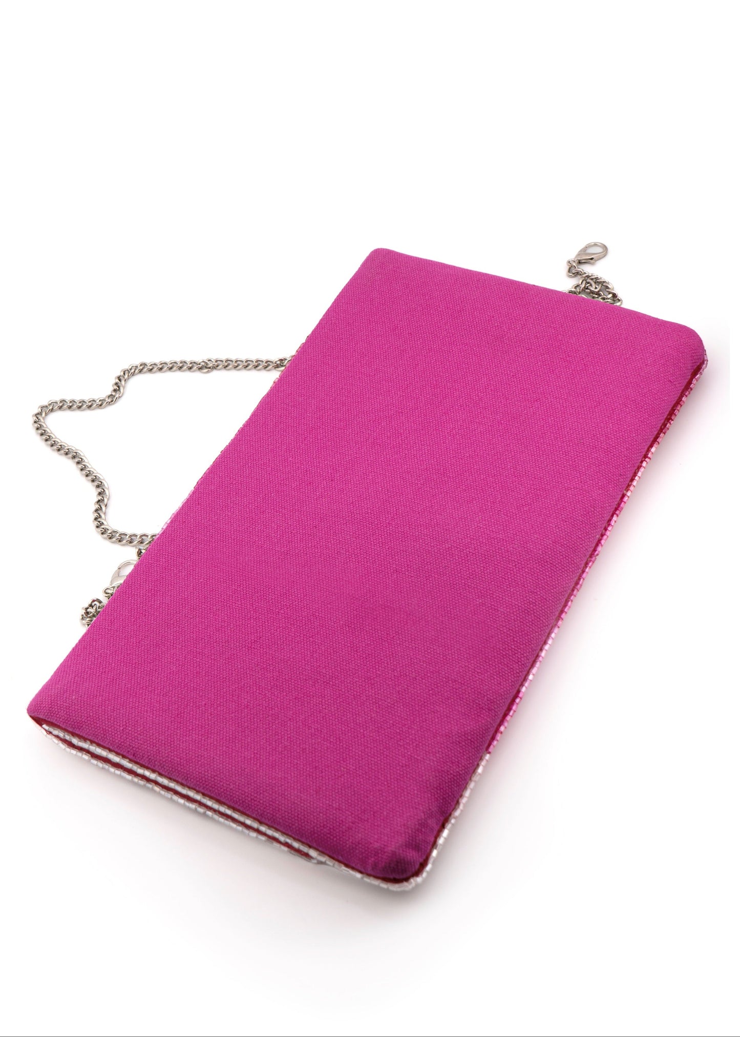 Pink Beaded Clutch Bag