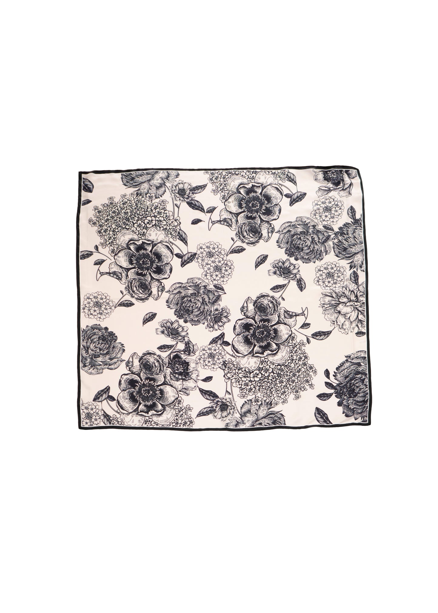 Botanical Floral Print Silk Scarf