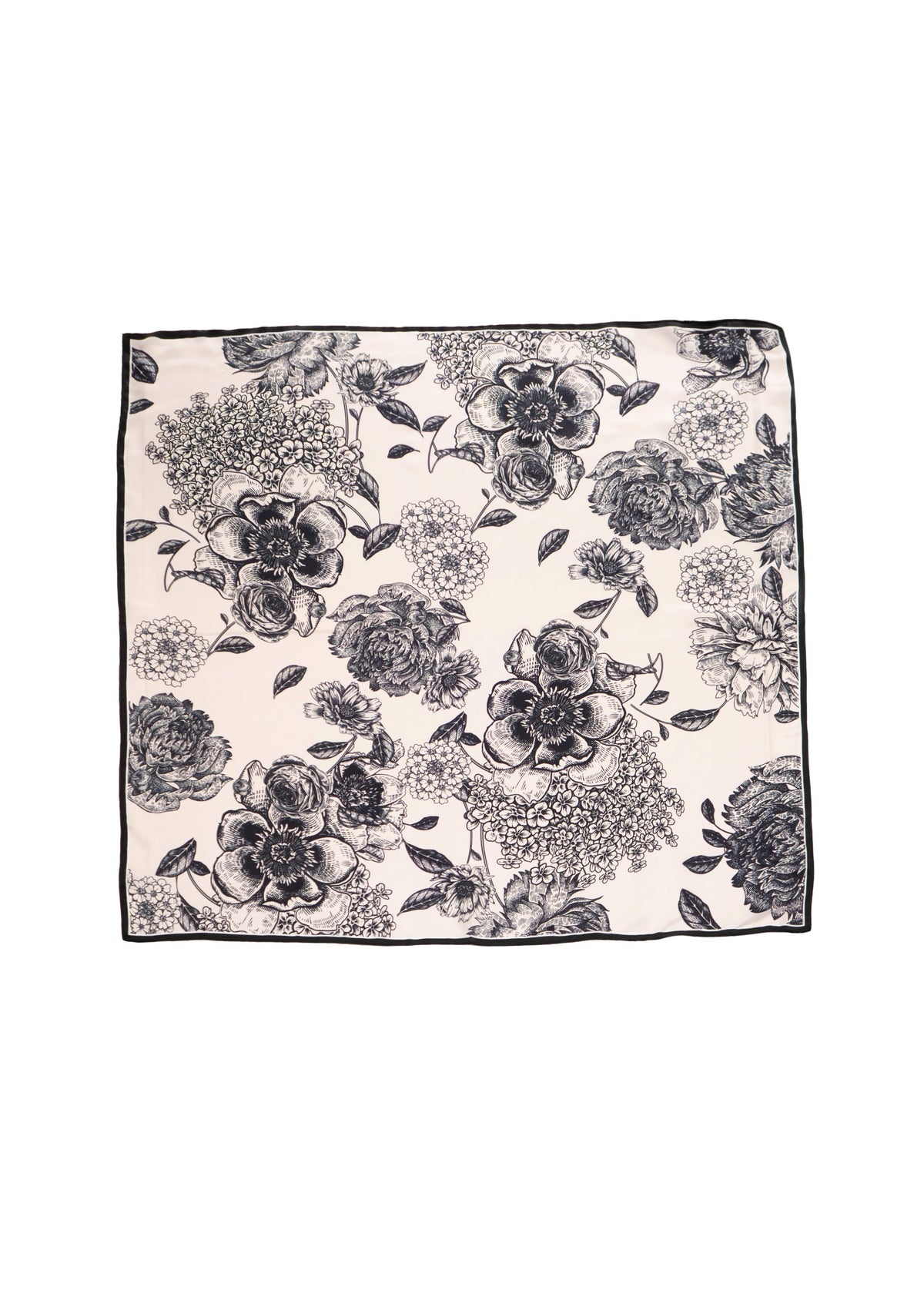 Botanical Floral Print Silk Scarf