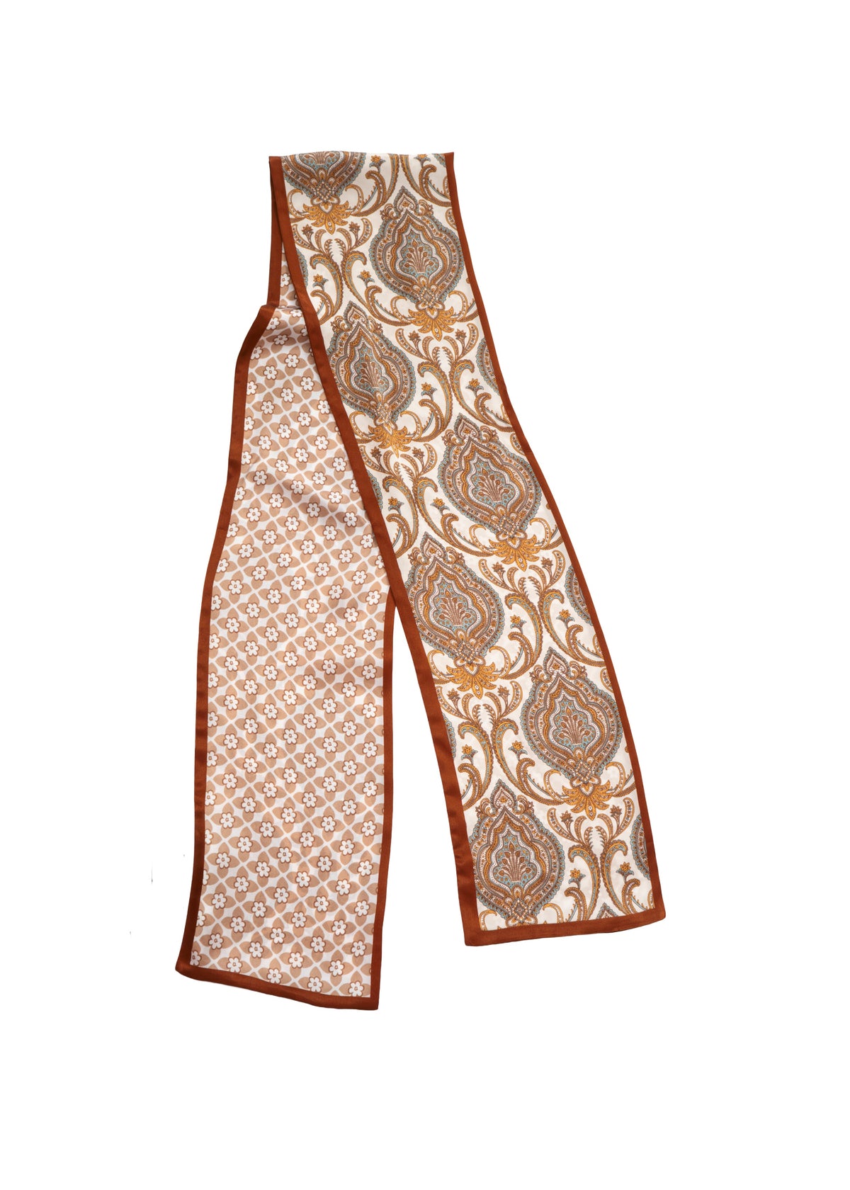 Reversible Paisley Print Silk Neck Scarf