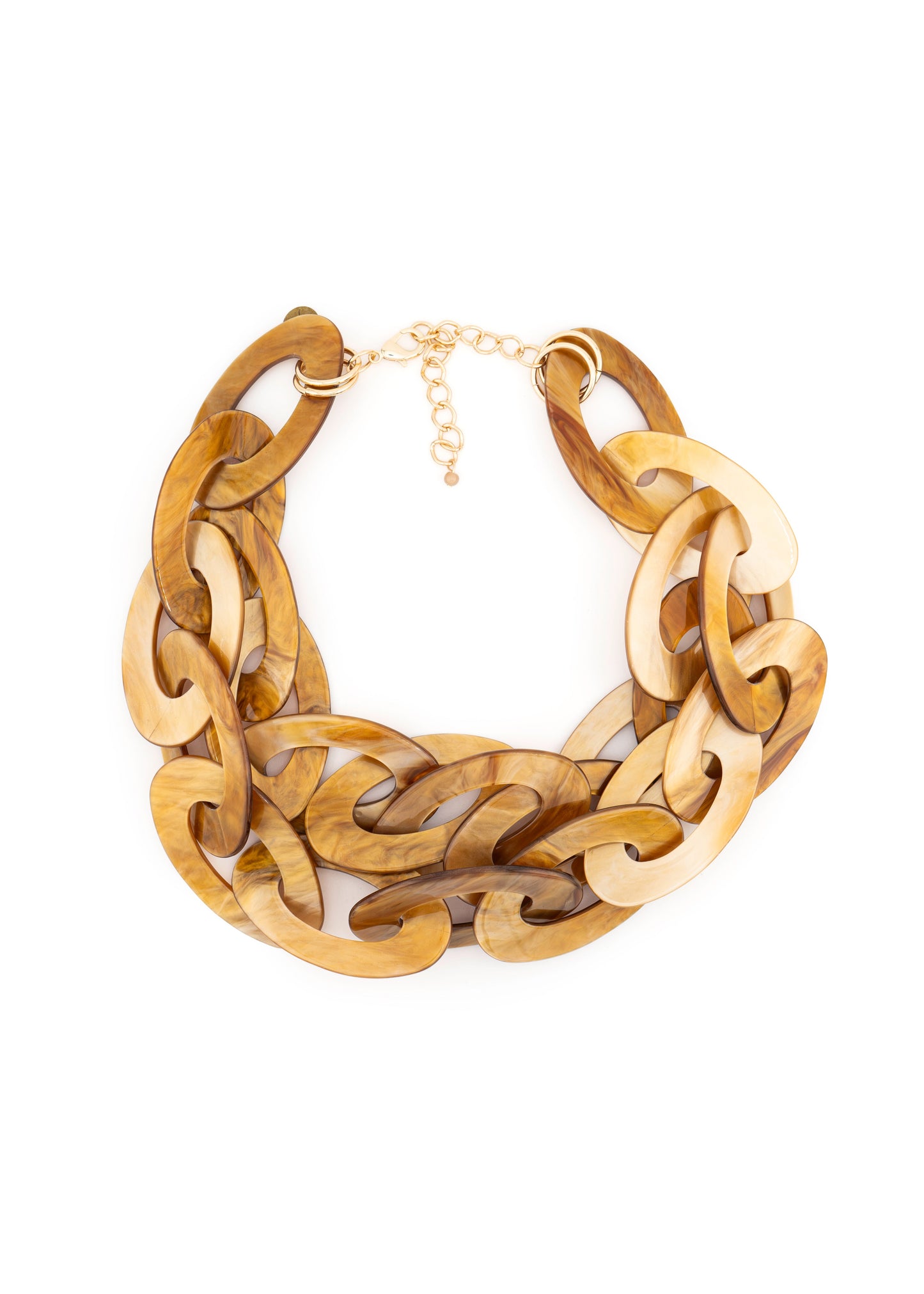 Layered Resin Chain Link Necklace