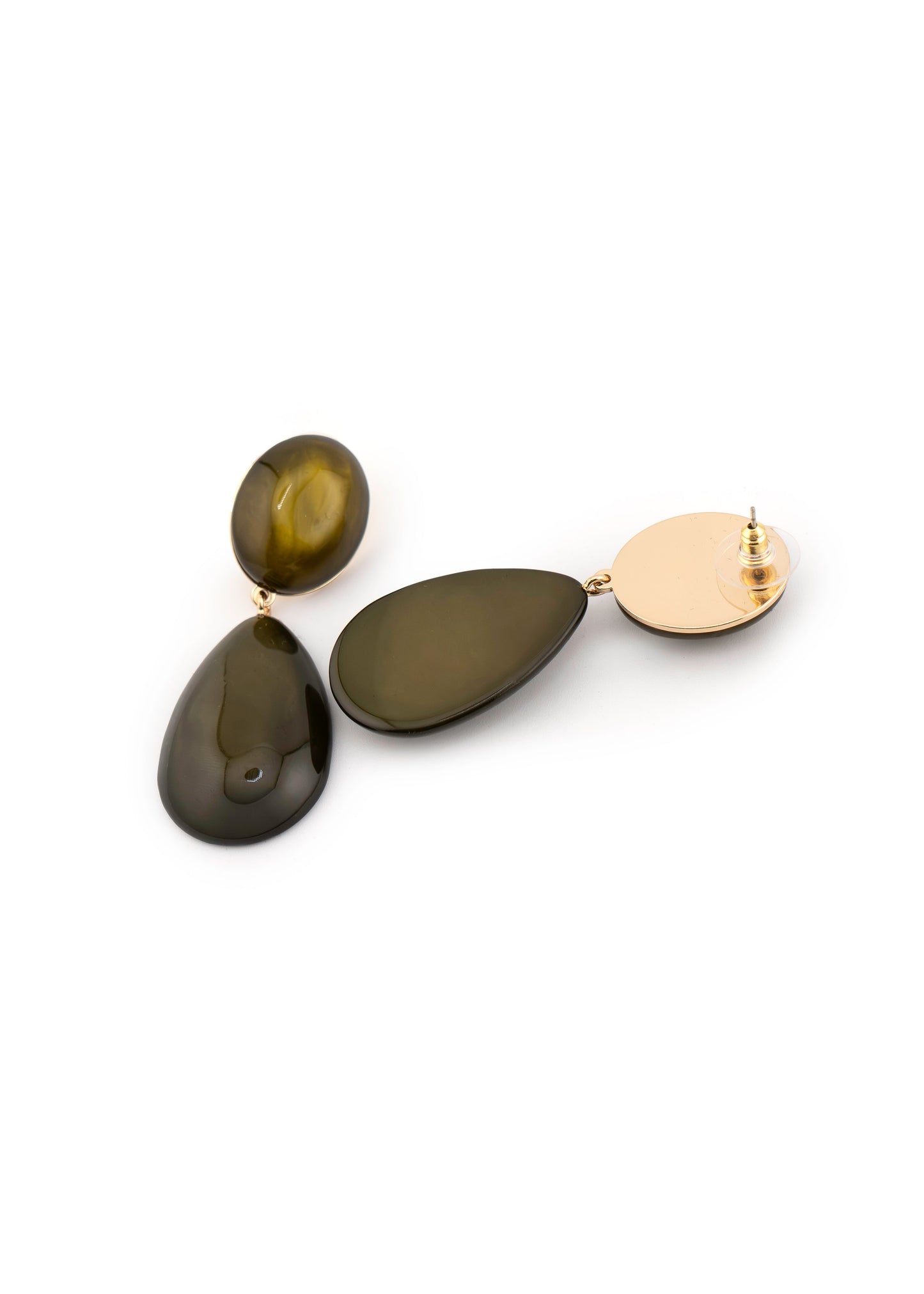 Green Oval Earrings
