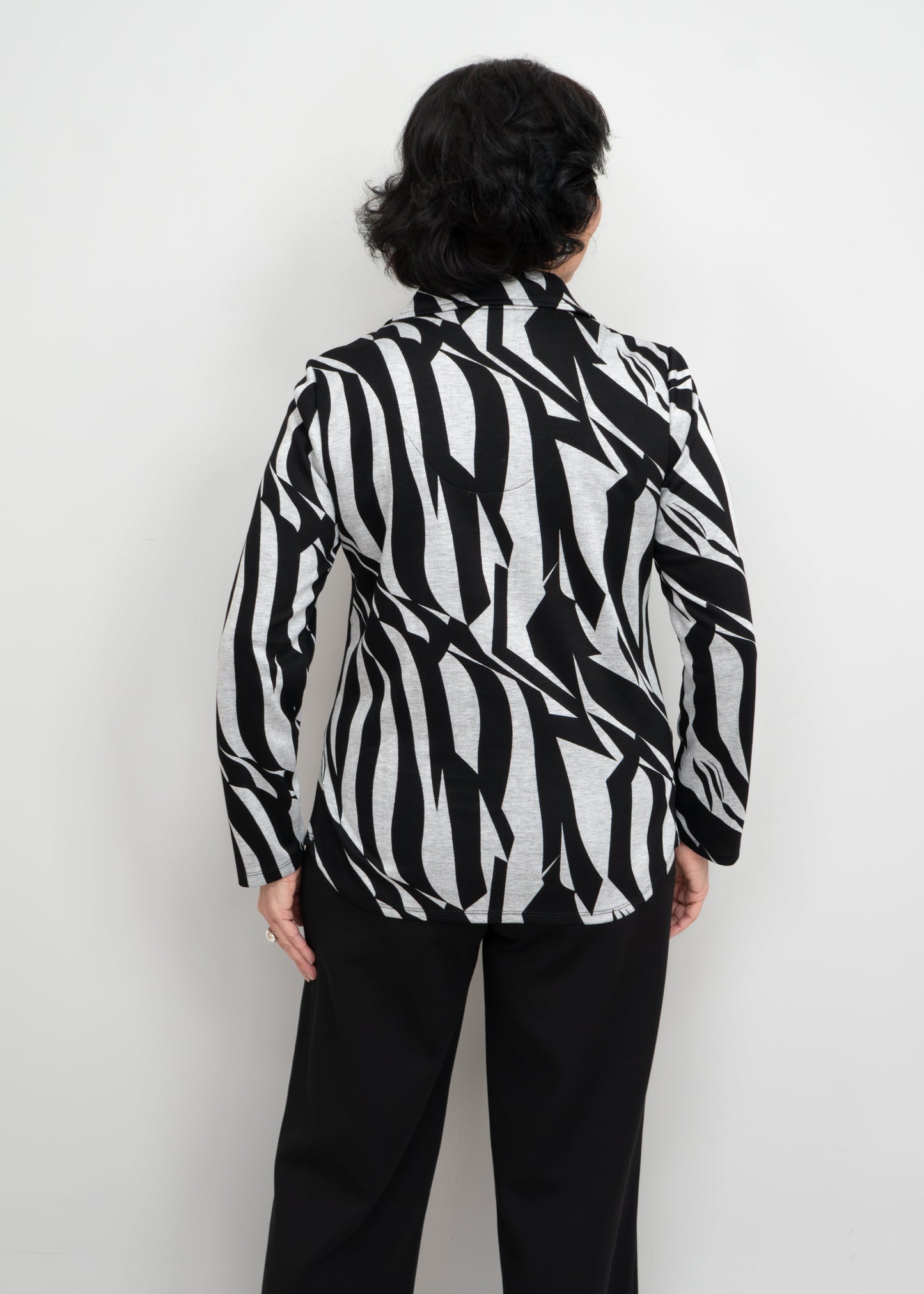 Compli K - Abstract Print Collared Tunic Top