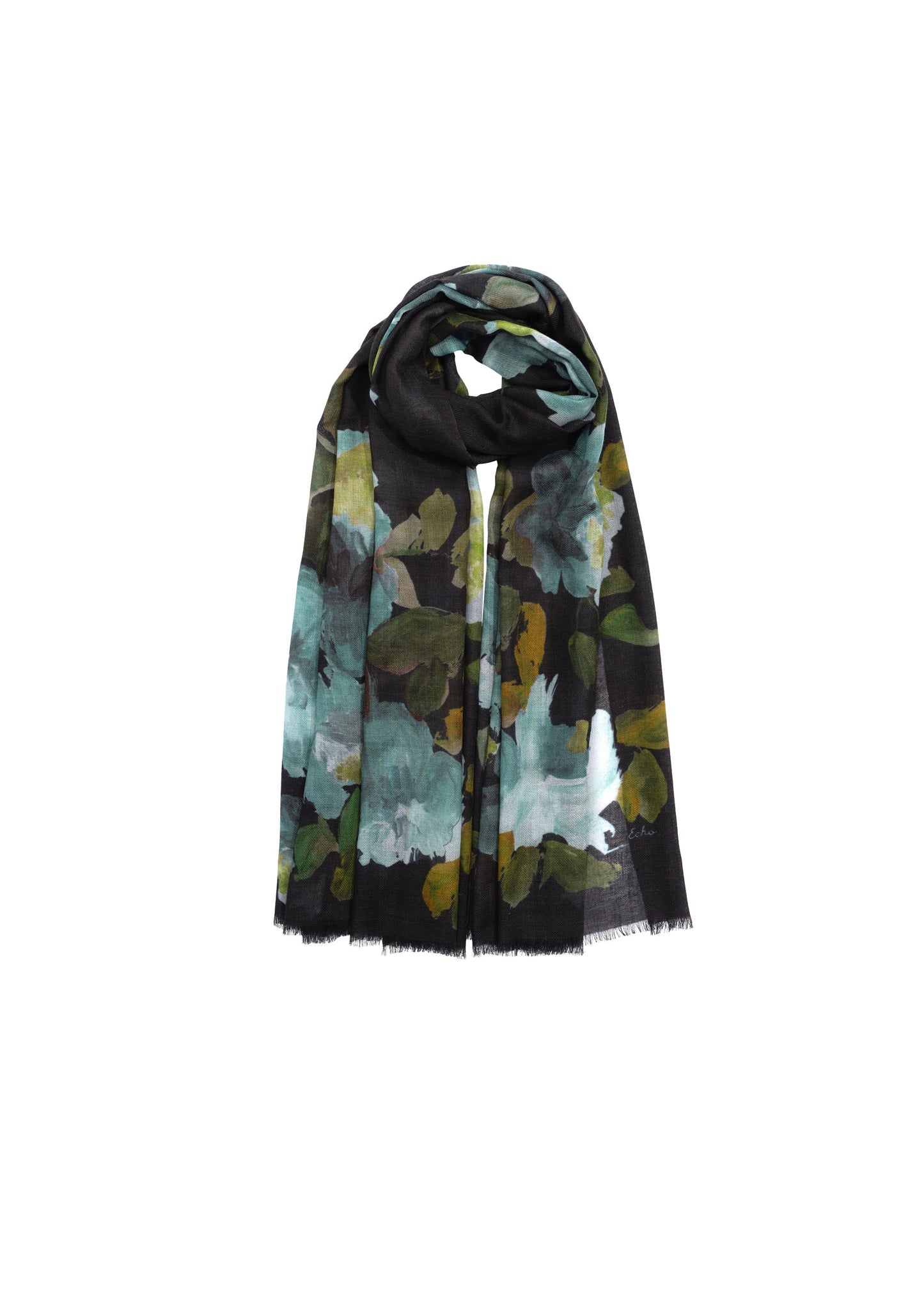 Echo - Wool Artist Floral Wrap