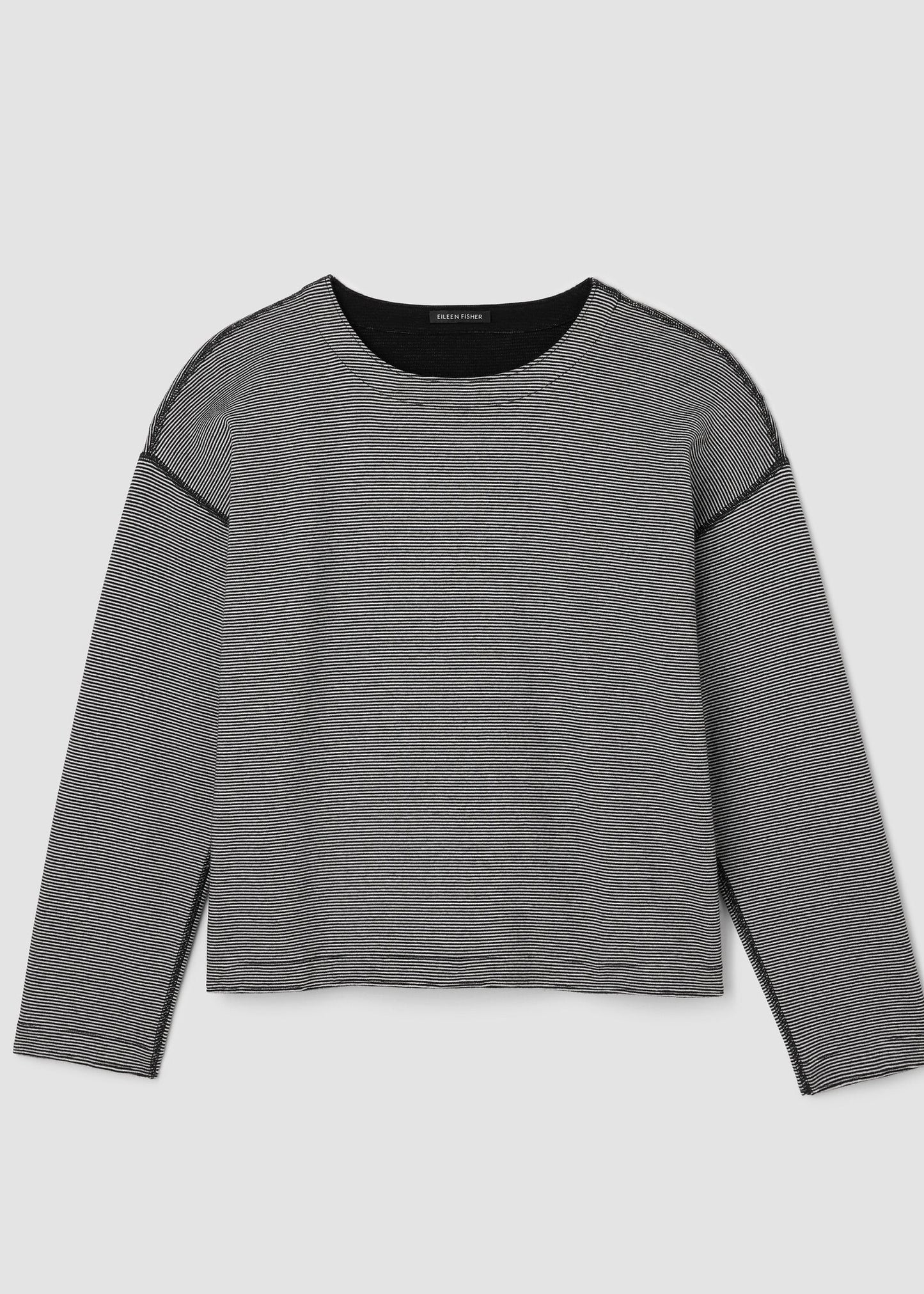 Eileen Fisher - Doubleknit Organic Cotton Stripe Reversible Top