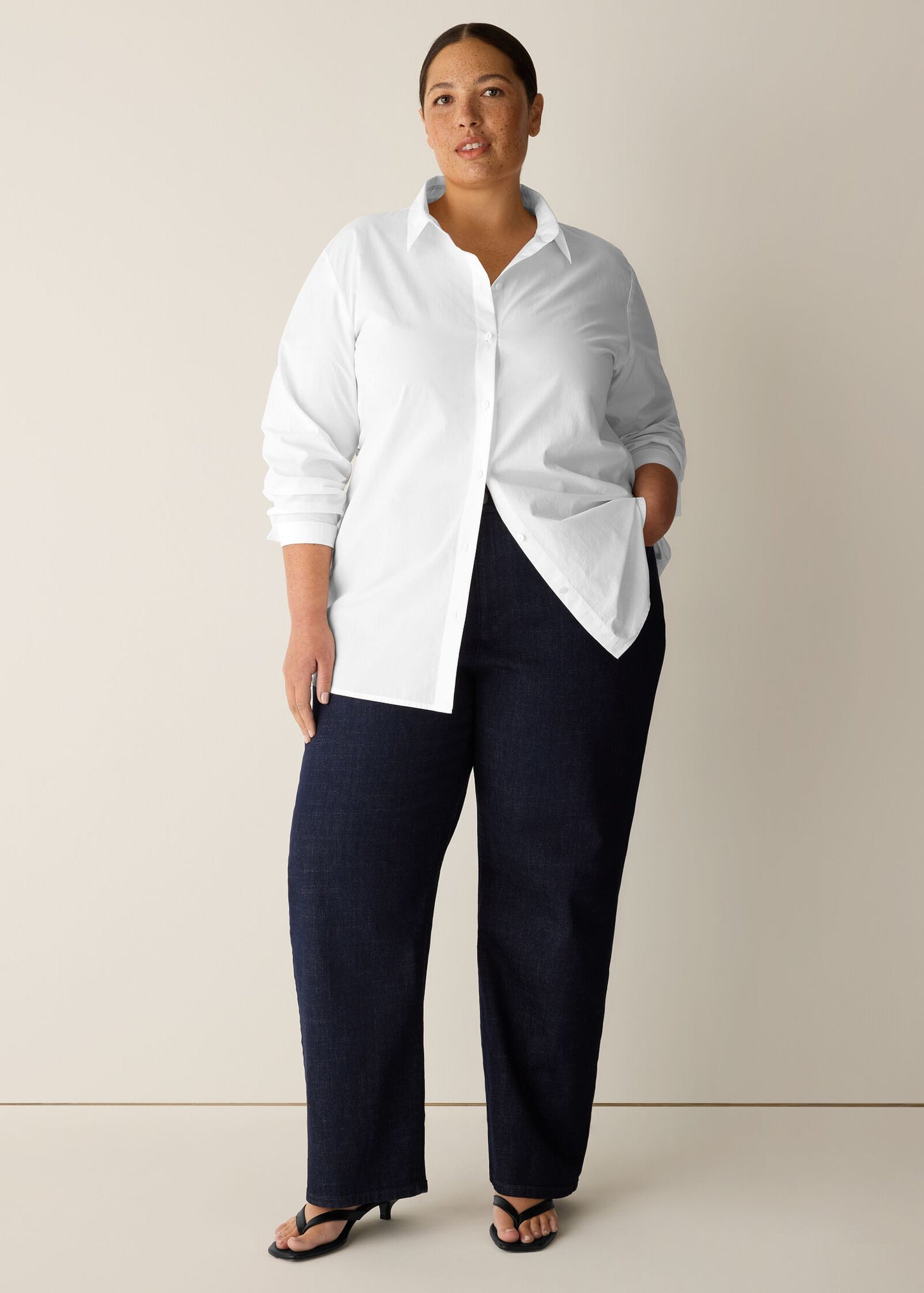 Eileen Fisher - Cotton Stretch Denim Straight Jean