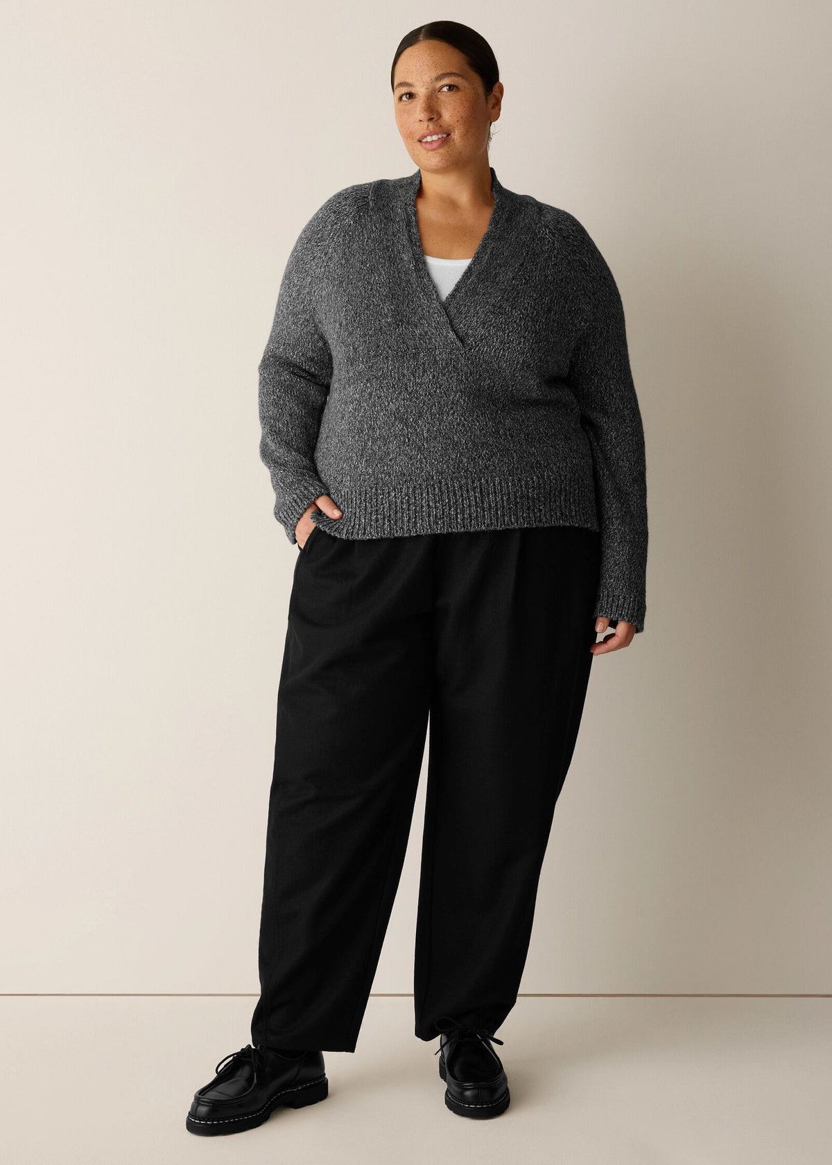 Eileen Fisher - Peruvian Baby Alpaca & Cotton V-Neck Top