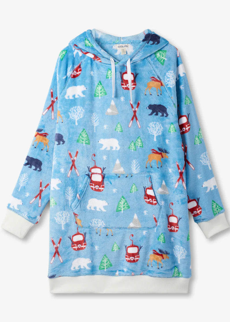 Little Blue House - Vintage Ski Oversized Fleece Hoodie