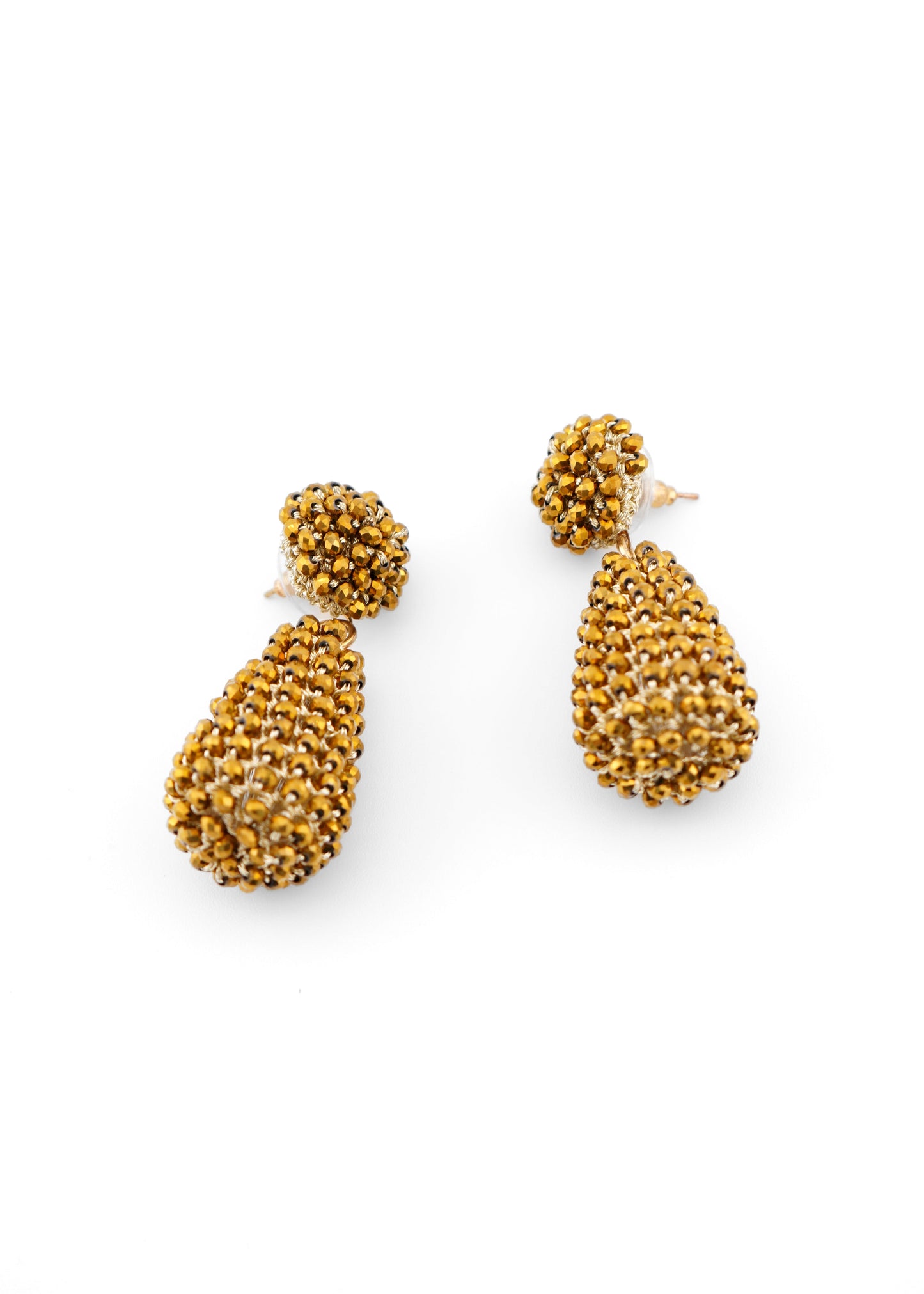 CCB - Gold Beaded Drop Earrings