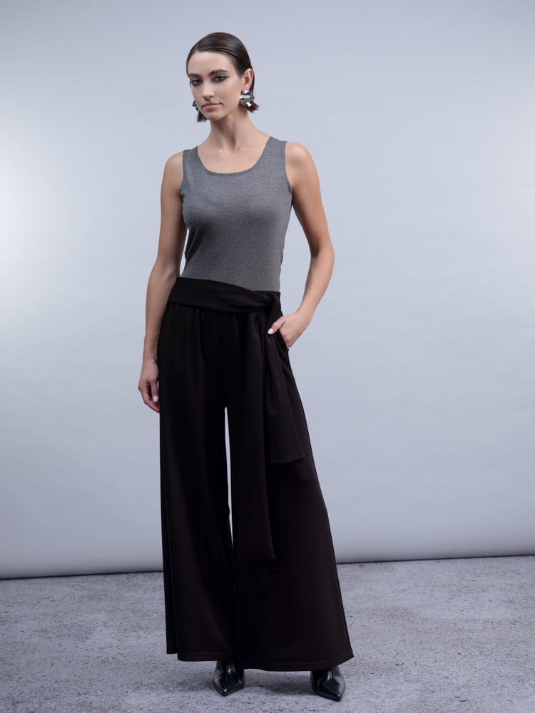 Haako - Wide Leg Pant With Tie Belt