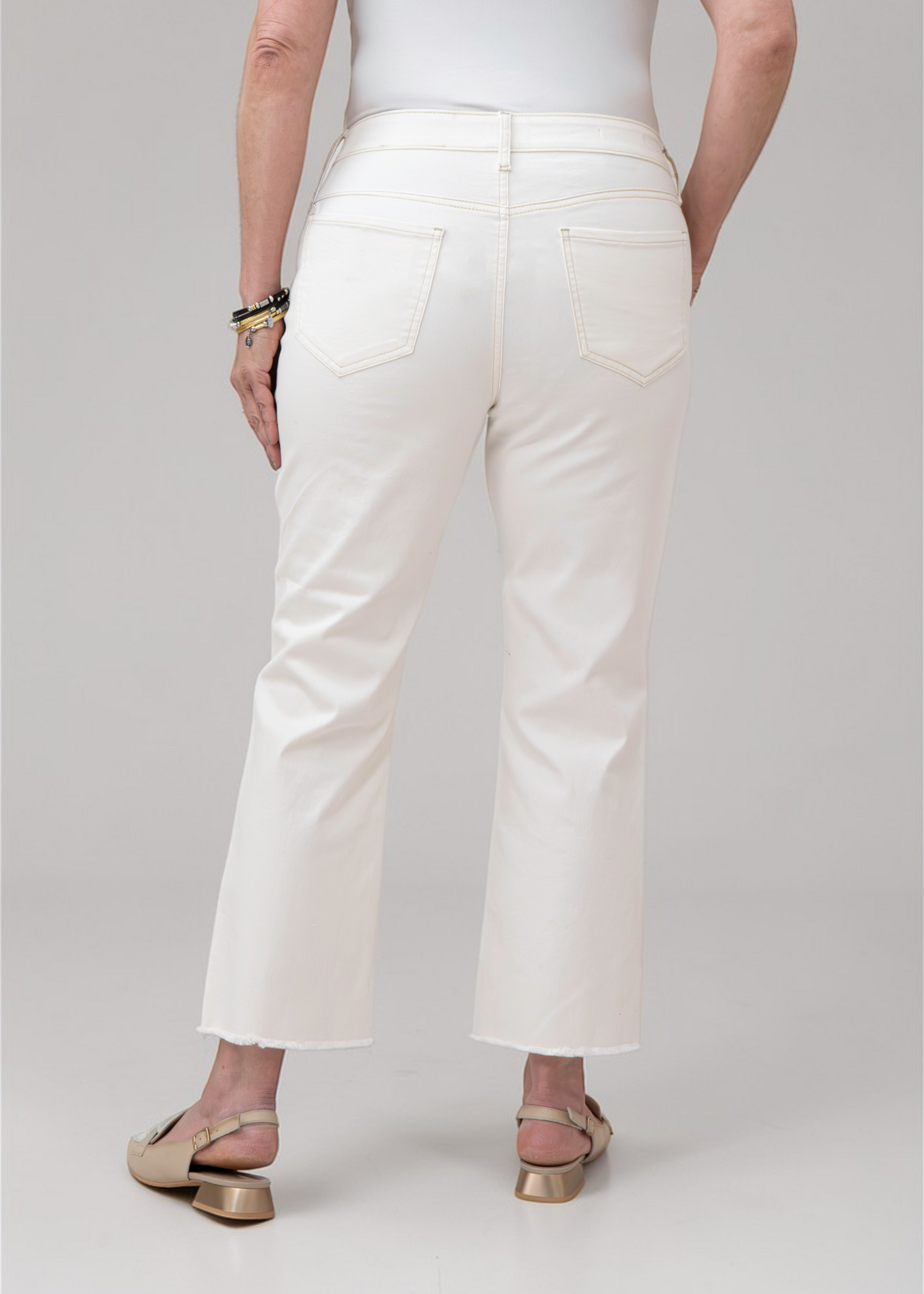 NYDJ - Jean droit Marilyn à ourlets effilochés - Blanc vintage