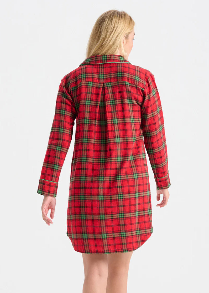 Little Blue House - Classic Holiday Plaid Flannel Nightdress - SALE
