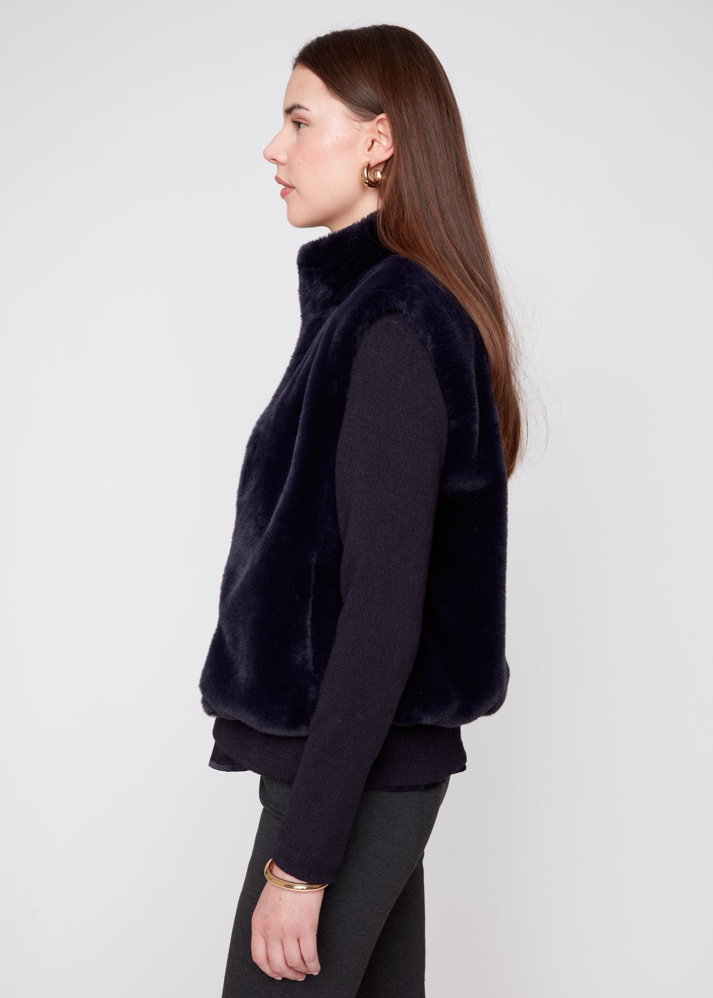 Renuar - Solid Faux Fur Vest
