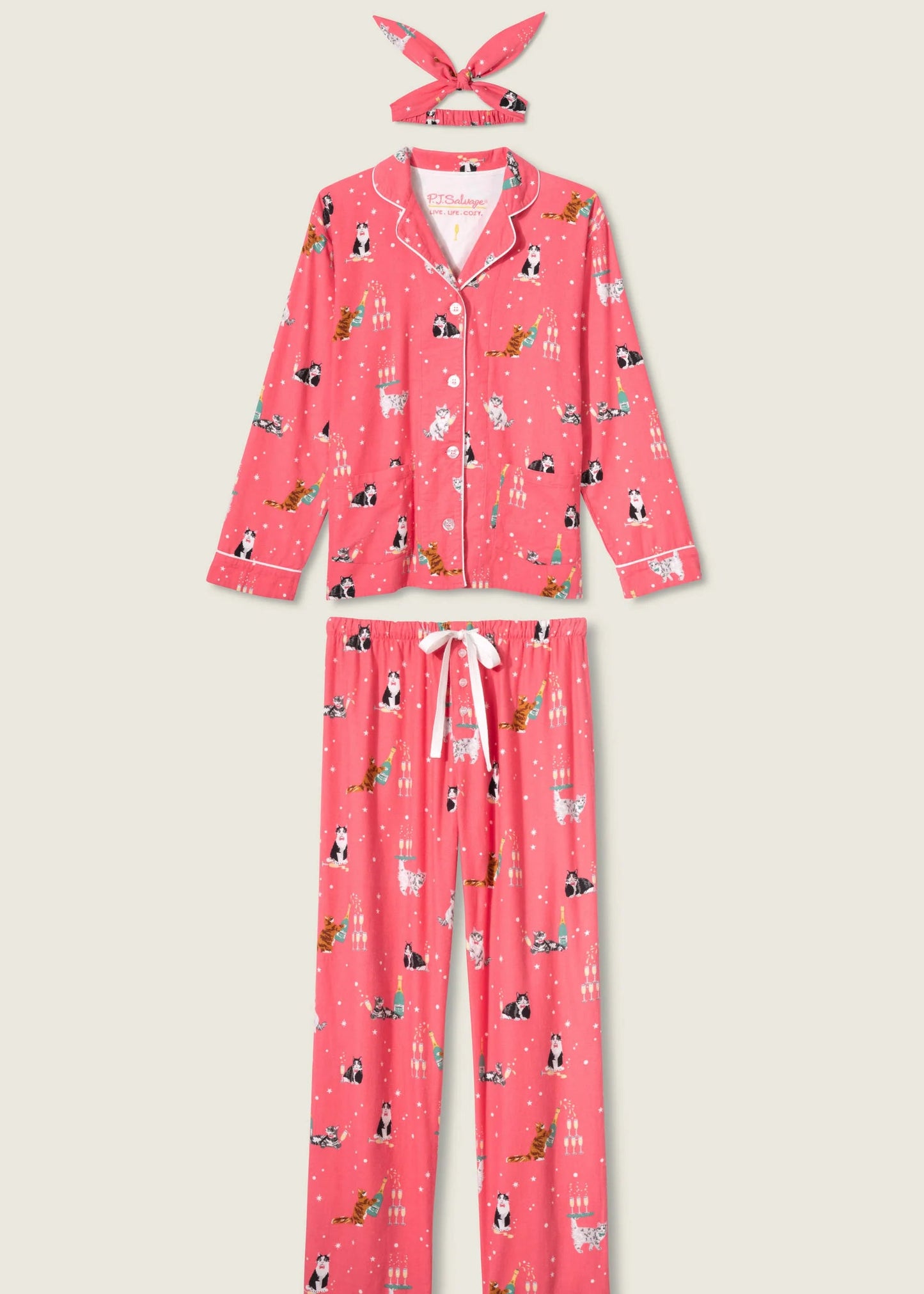 PJ Salvage - Let's Get Fizzical 3-Piece Flannel PJ Set